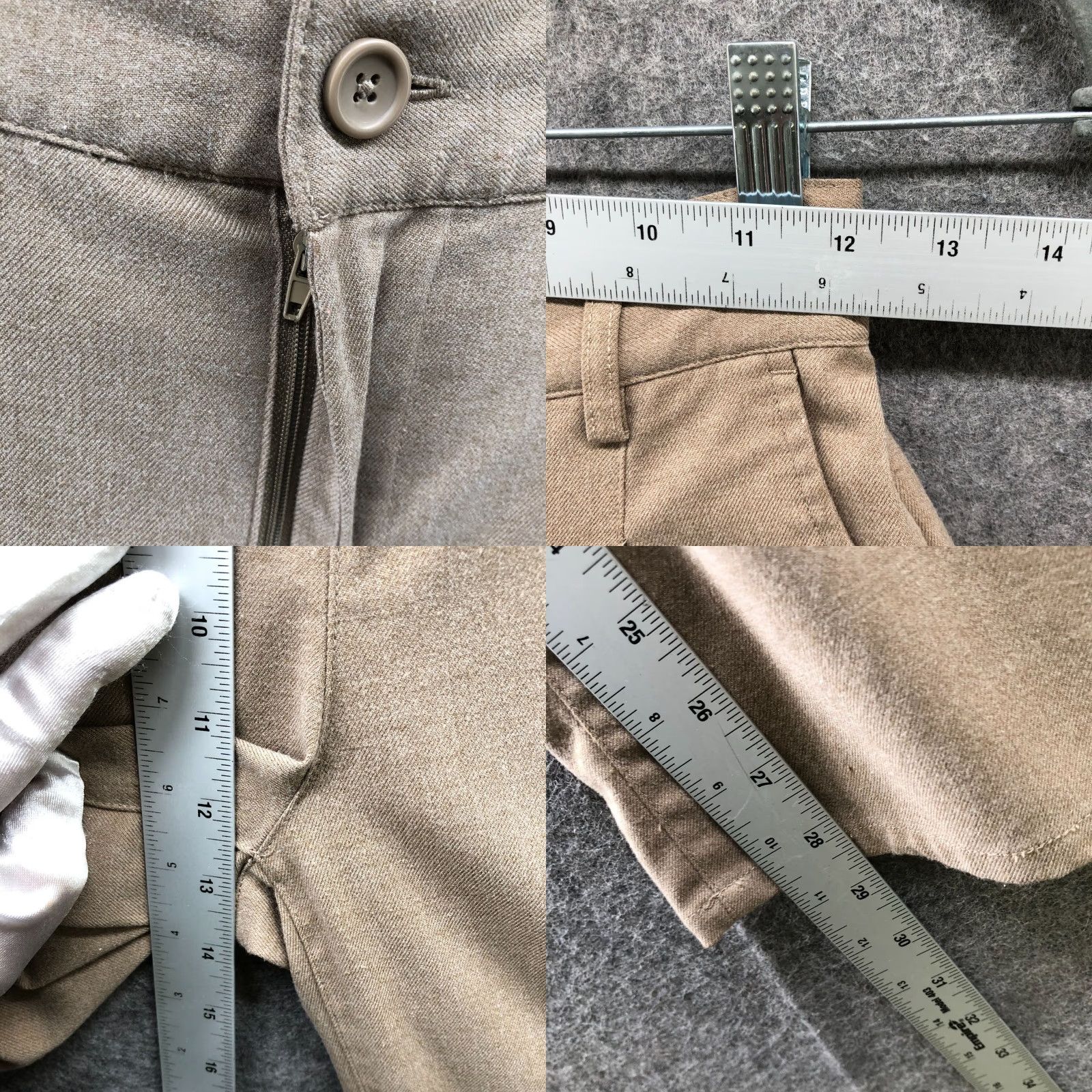 Urban Outfitters VINTAGE? No. Urban Outfitters Pleated Front Wide Leg Dress Pants Womens S Beige High Waisted Size 28" / US 6 / IT 42 - 8 Thumbnail