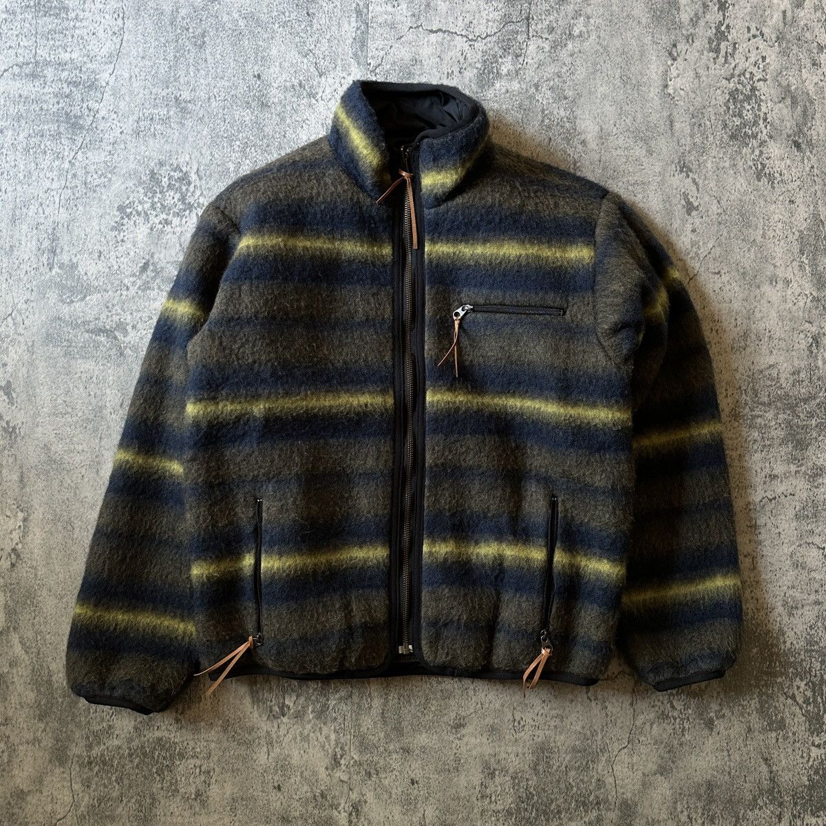 image of Kapital Reversible Fleece Jacket in Blue, Men's (Size Small)