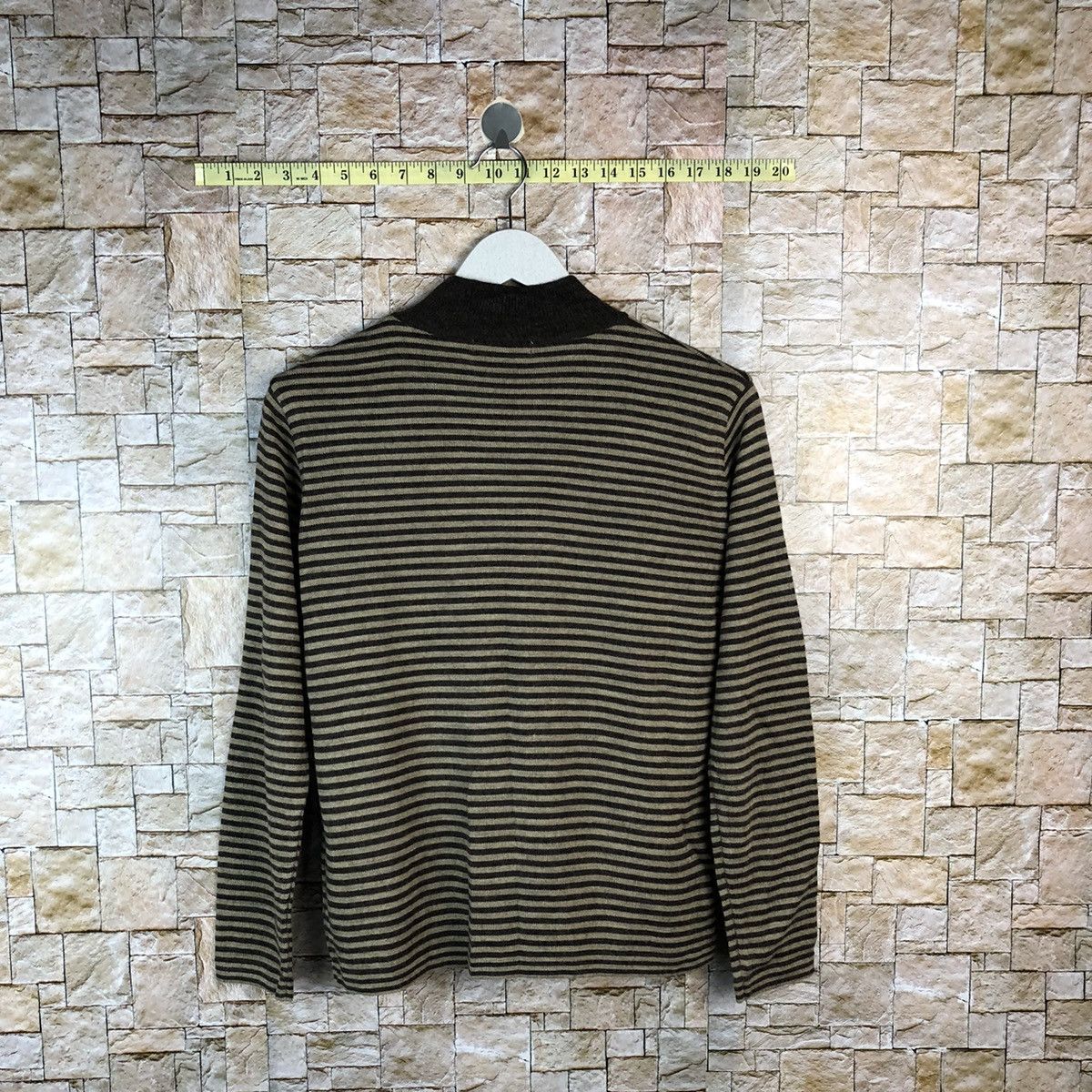 Homespun Knitwear × Japanese Brand × OVER THE STRiPES Gracious Brown Stripe Knitwear #A1194 Size M / US 6-8 / IT 42-44 - 12 Thumbnail