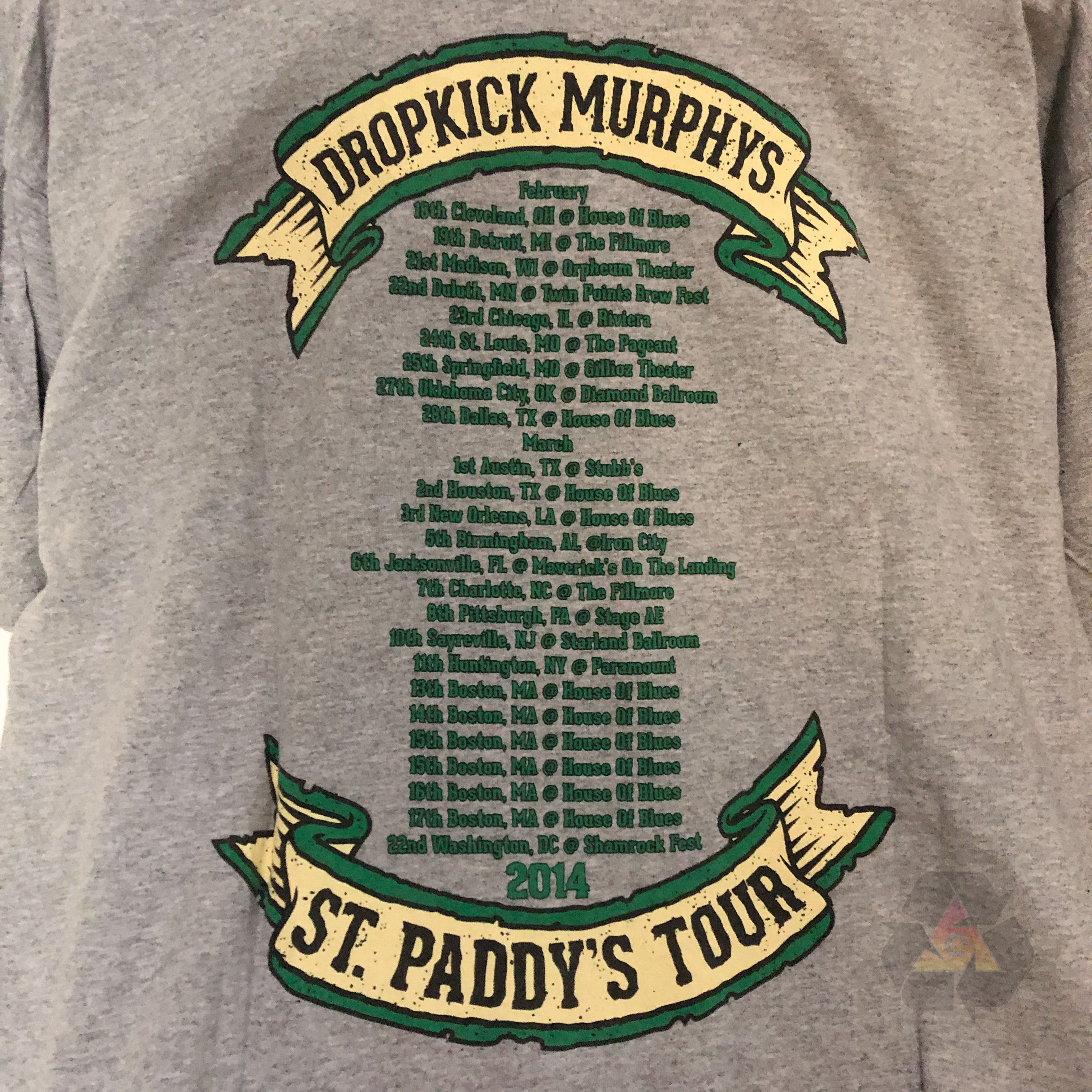Band Tees Dropkick Murphys St Paddy's Tour 2014 T-Shirt Size US XL / EU 56 / 4 - 9 Thumbnail