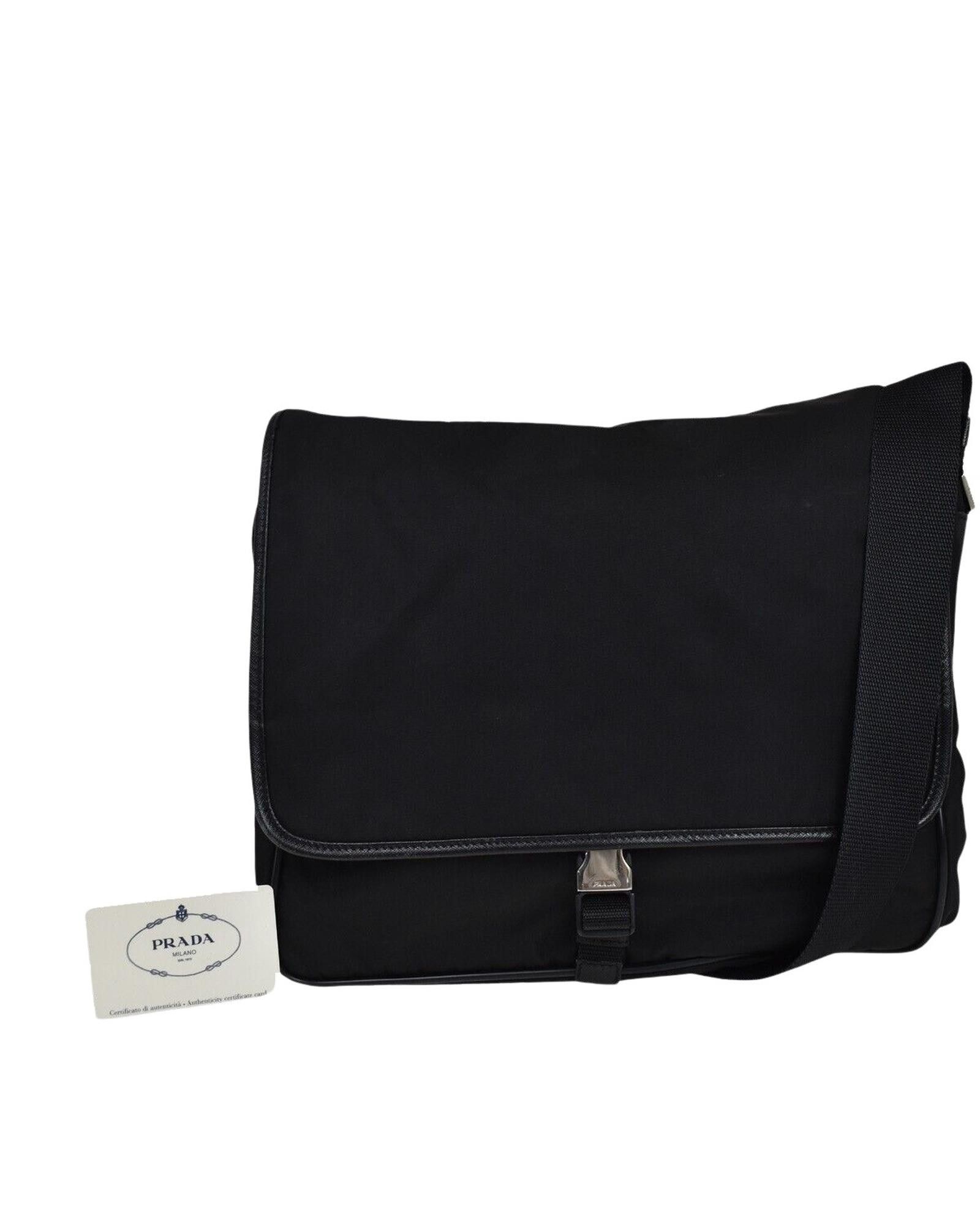 image of Prada Black Synthetic Shoulder Bag, Women's