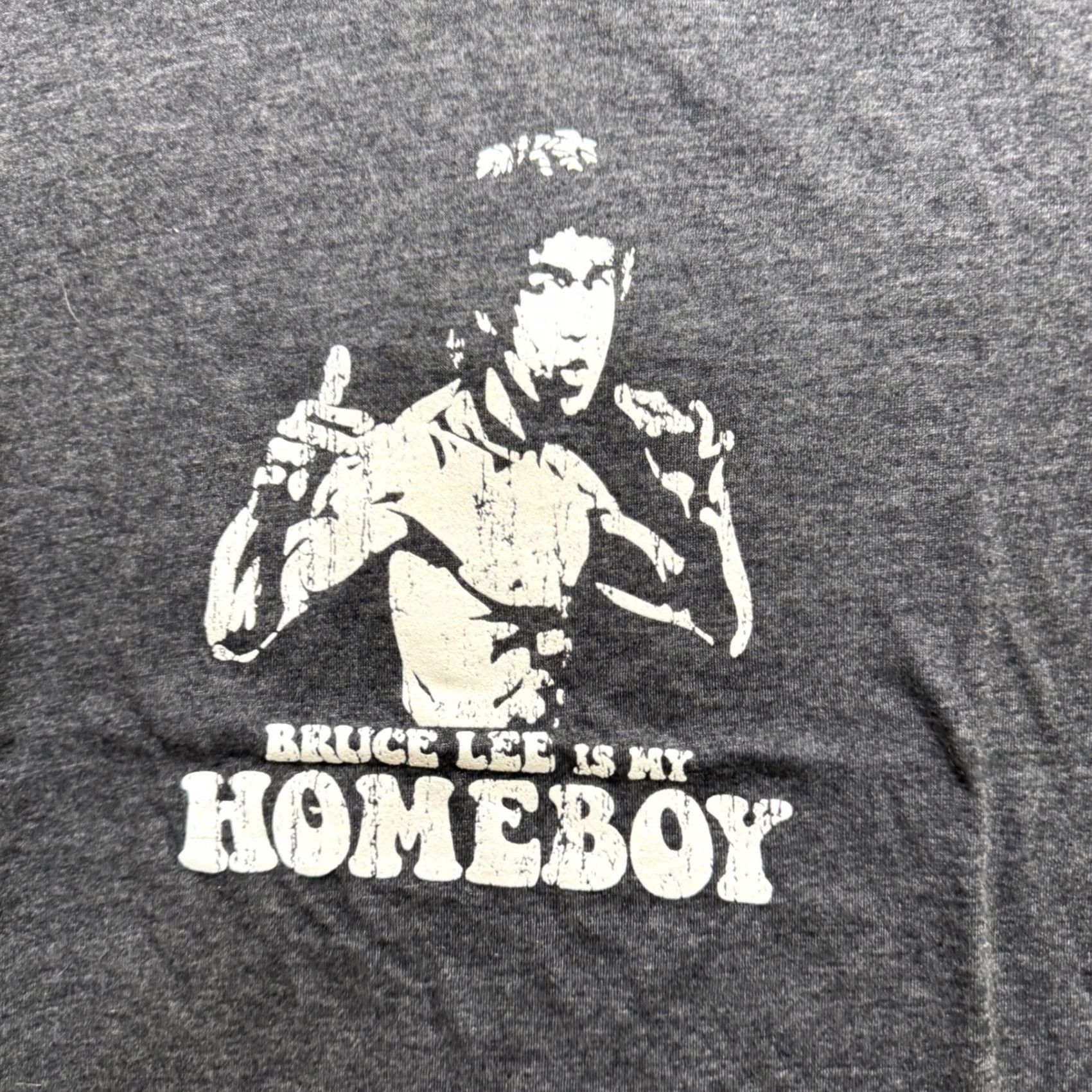Lee VINTAGE Bruce Lee Shirt Top Womens L Gray Ringer T 90s Y2K Paper Tag Is my Homeboy Shirt Size L / US 10 / IT 46 - 5 Thumbnail