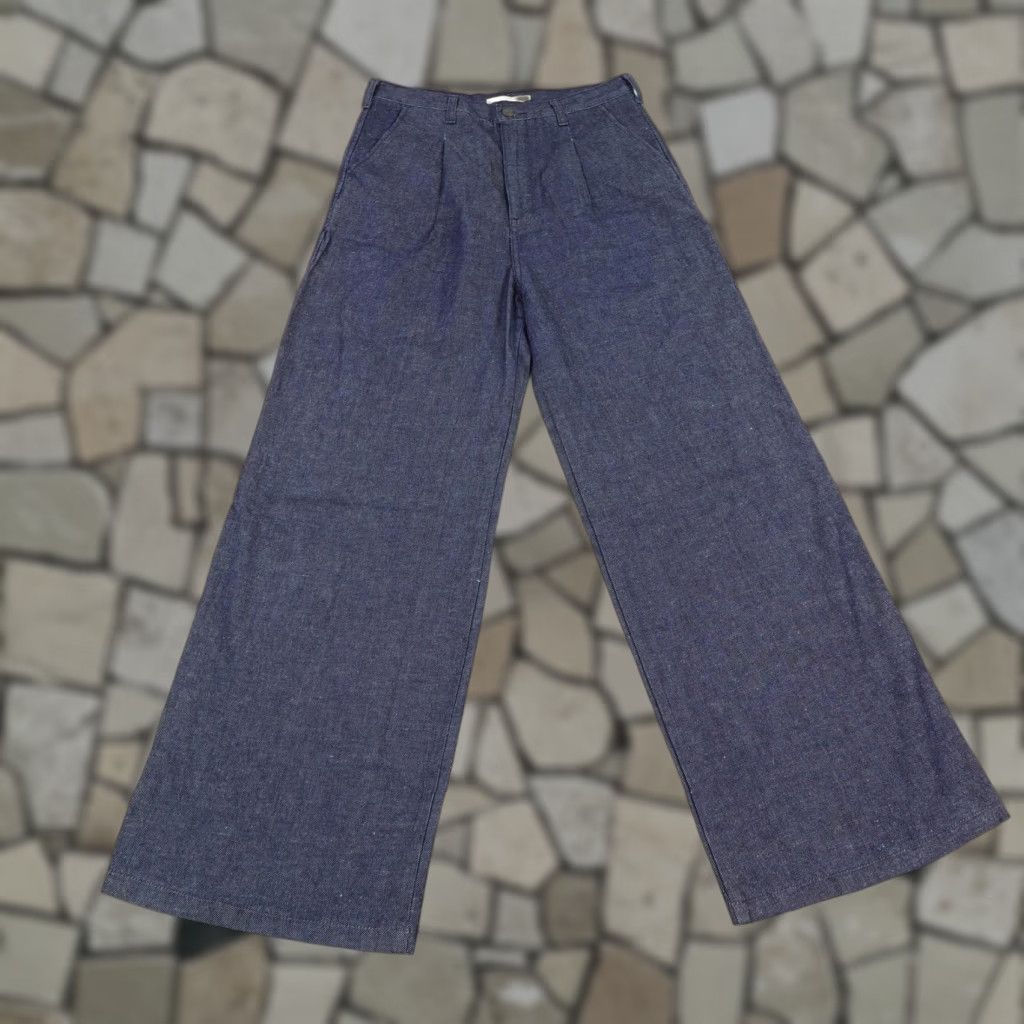Levi's Levi's Womens 29 Blue Denim Felix The Cat Wide-Leg Baggy Pants Size 29" - 1 Thumbnail
