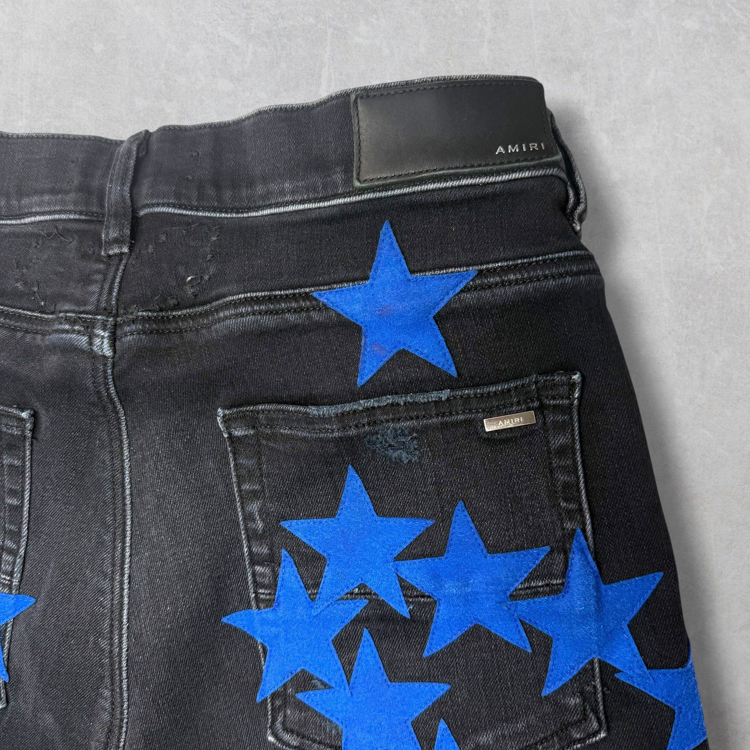 Amiri Amiri x Chemist Blue Suede Star Black Jeans 31 Size US 31 - 5 Thumbnail