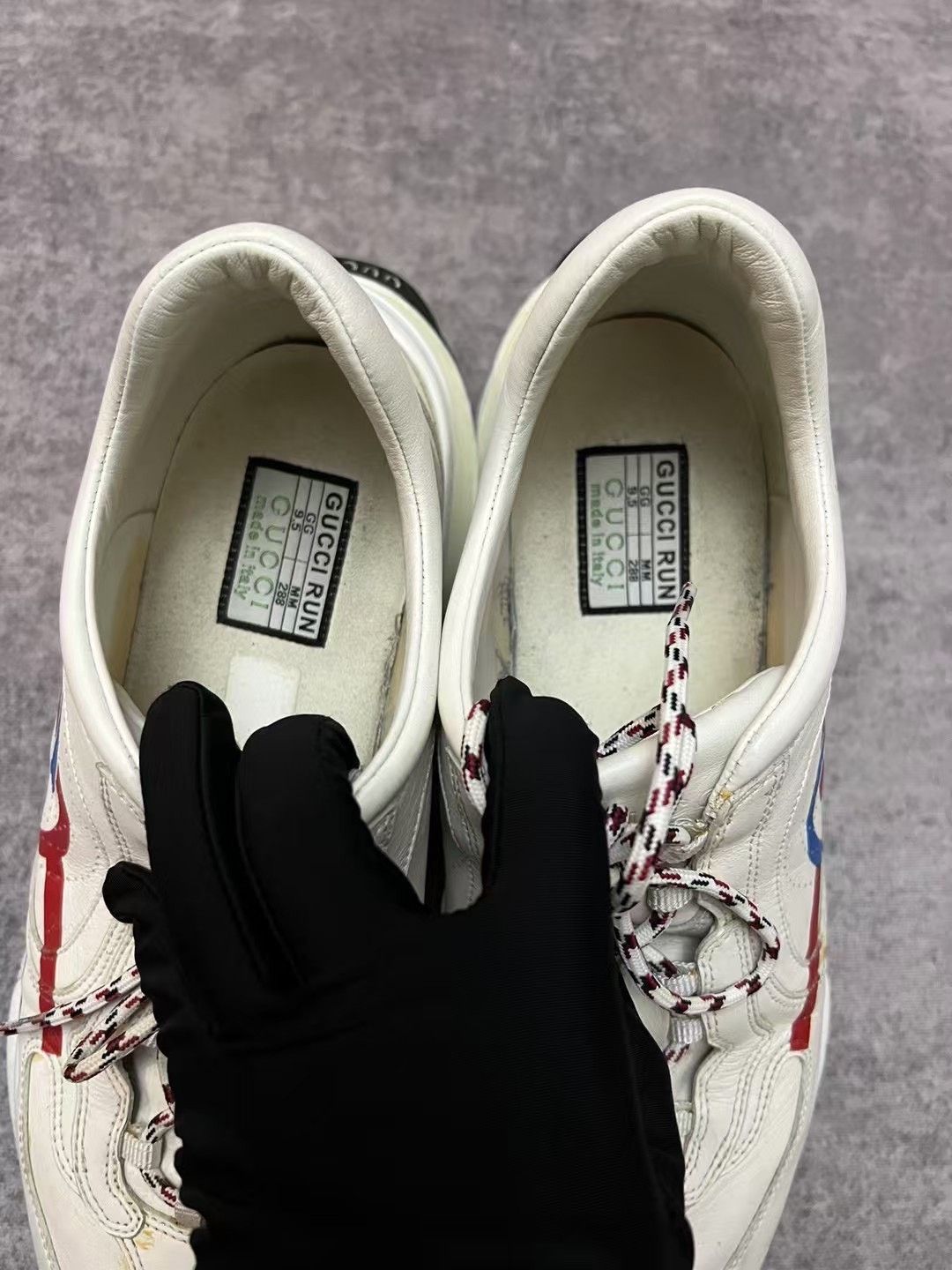Gucci Gucci new blue and red color block double G line sneakers s Size US 10.5 / EU 43-44 - 6 Thumbnail
