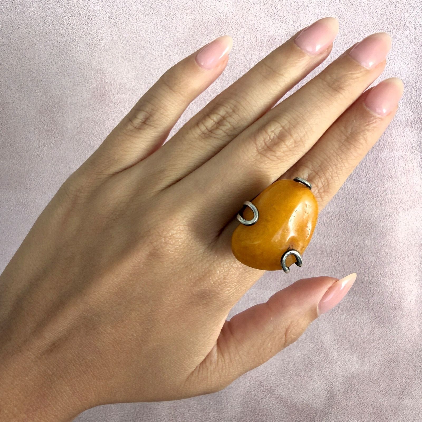 Sterling Silver sterling silver artisan butterscotch amber ring size 10 Size ONE SIZE - 2 Thumbnail