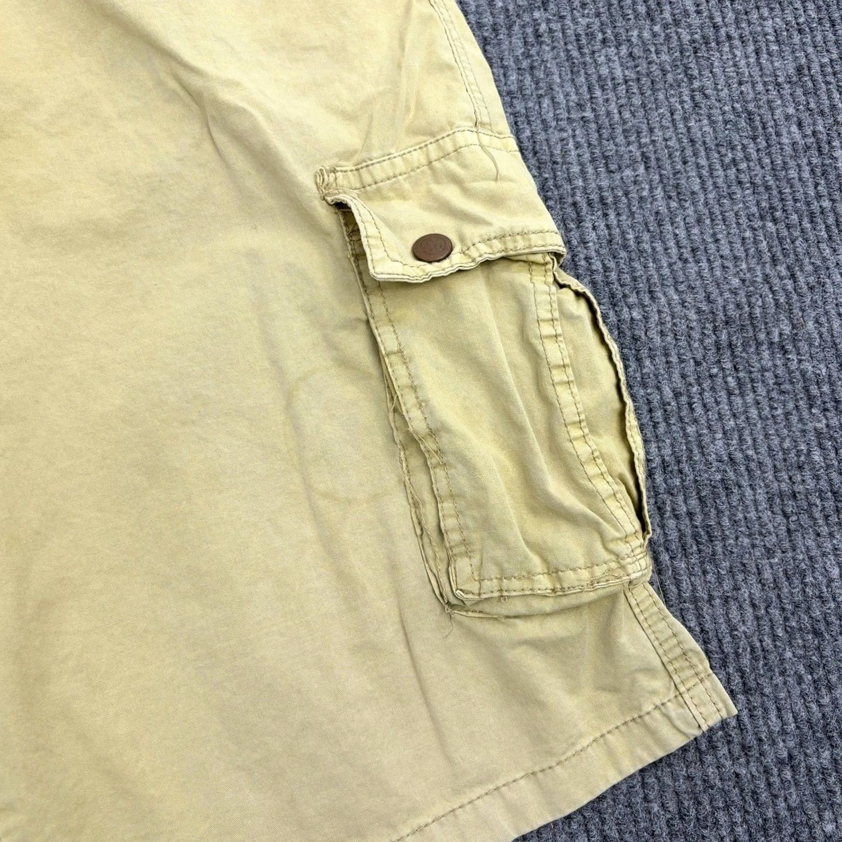 Vintage Old Skool Cargo Shorts Mens 34 Tan Cotton Baggy Pockets Skater Y2K Streetwear Size US 37 - 4 Thumbnail