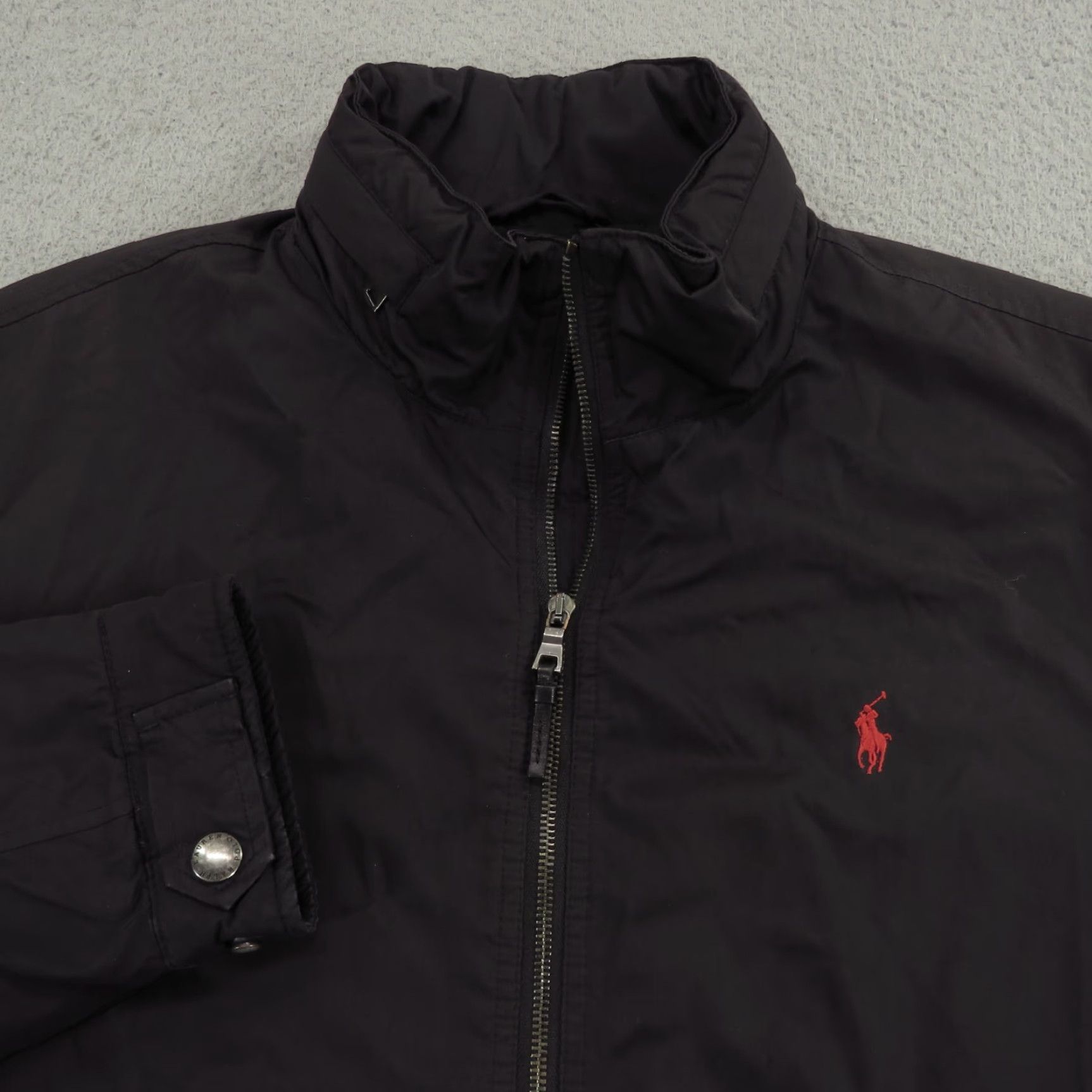 Polo Ralph Lauren VINTAGE Polo Ralph Lauren Jacket Mens XL Black Red Pony Fleece Lined Zip Up Hood Size US XL / EU 56 / 4 - 4 Thumbnail