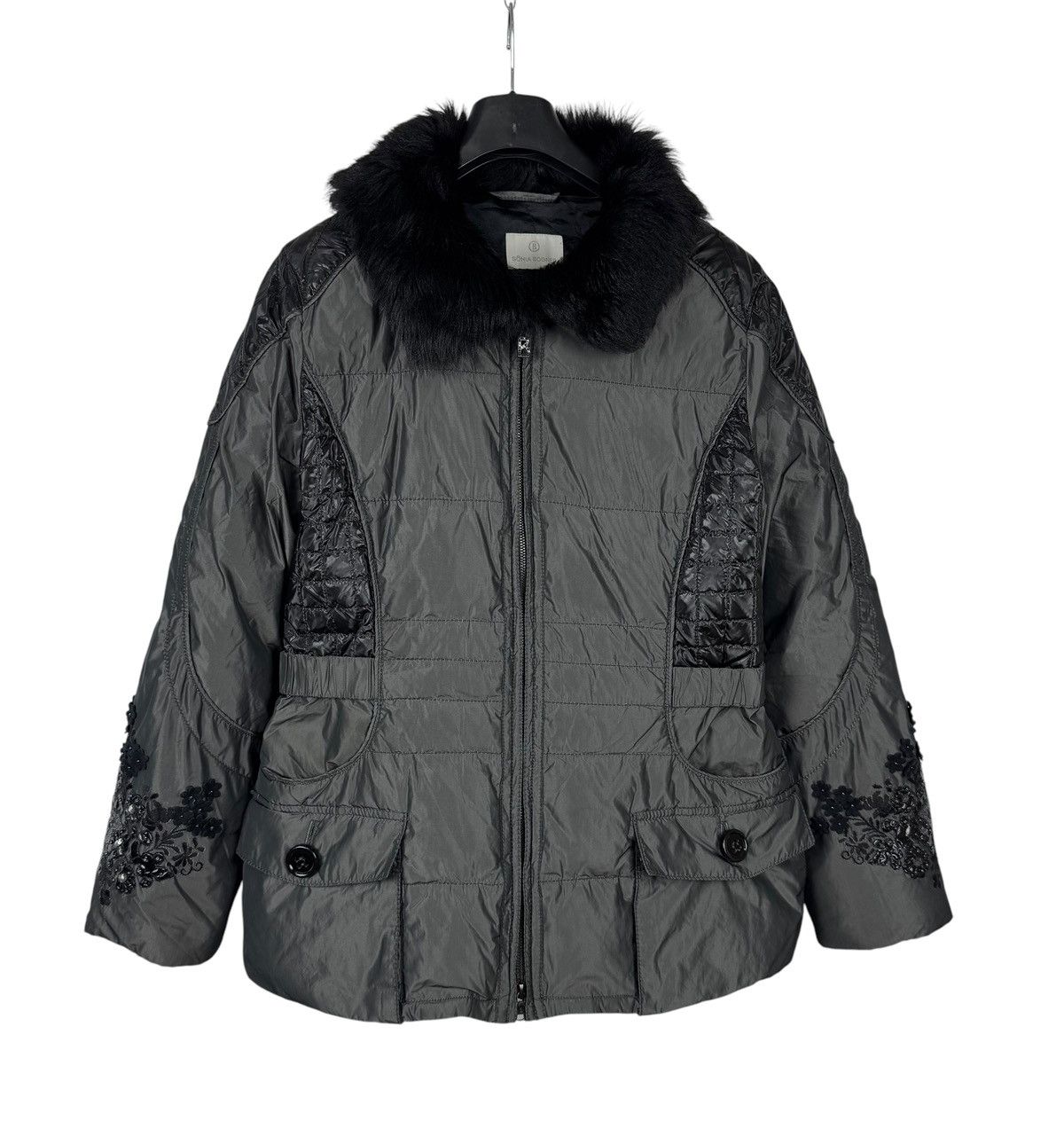 Bogner Sonia Bogner Down Jacket Real Fur Collar Embroidered Flowers Size L / US 10 / IT 46 - 11 Thumbnail