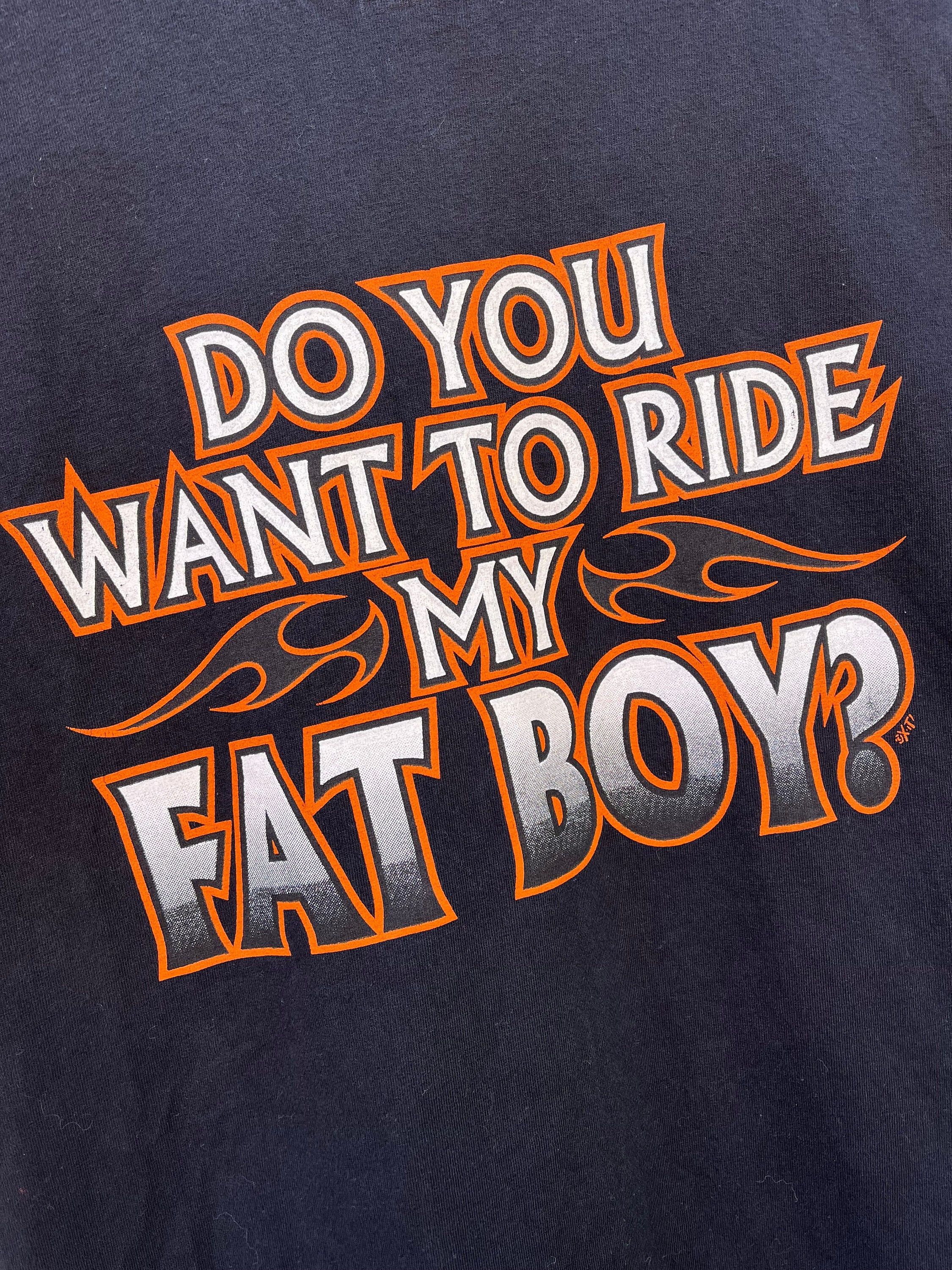 Vintage Vintage Fat Boy Motorcycle Parody Tshirt Size US L / EU 52-54 / 3 - 3 Thumbnail