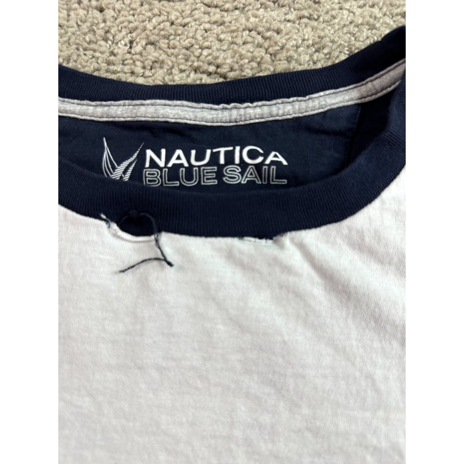 Nautica Nautica Blue Sail Shirt Mens L Colorblock Embroidered T-Shirt Casual Crew Neck Short Sleeve Cotton Knit Size US L / EU 52-54 / 3 - 4 Thumbnail