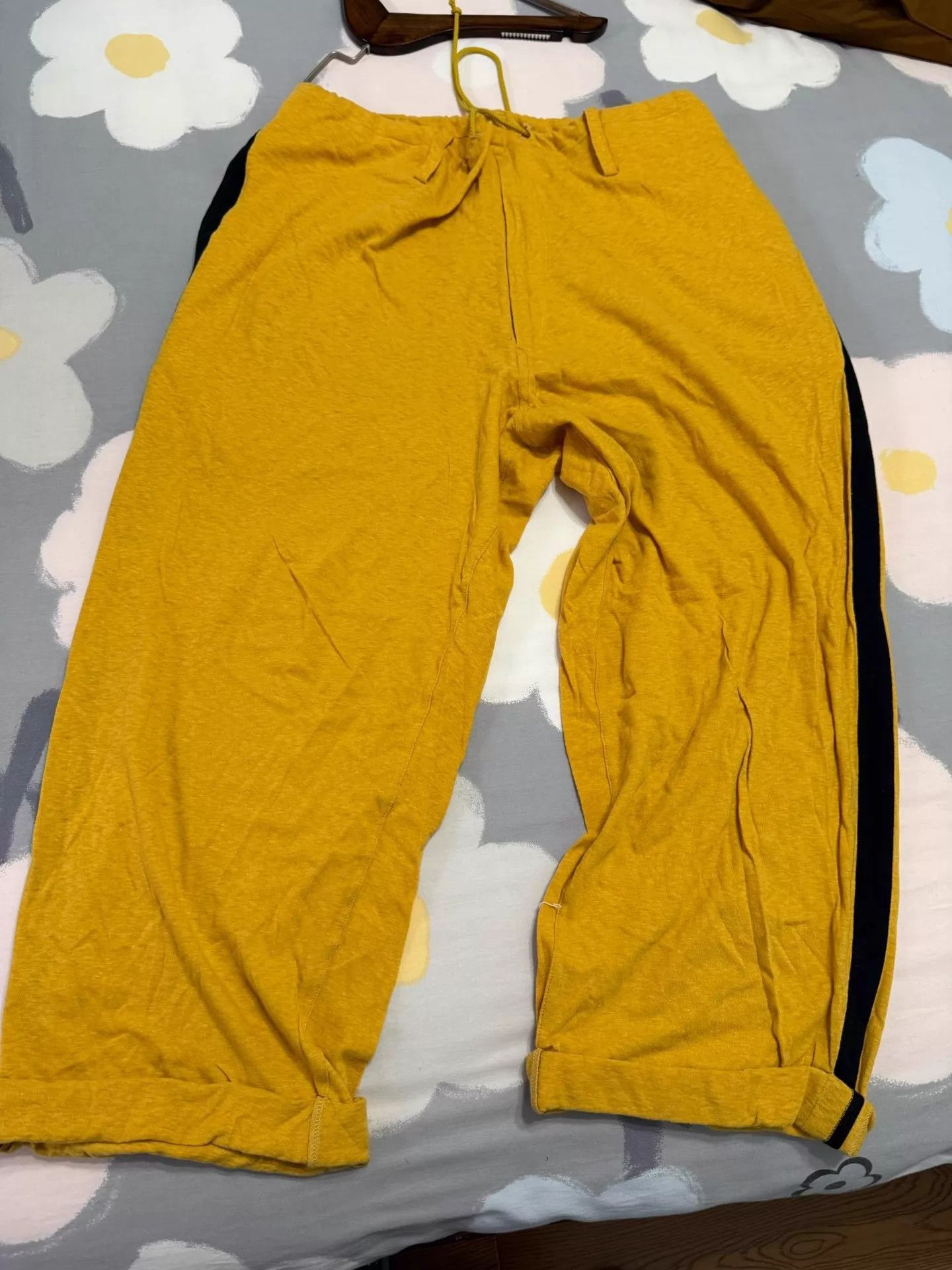 Yohji Yamamoto Yellow Casual Pants with Black Side Stripes Size US 32 / EU 48 - 1 Thumbnail