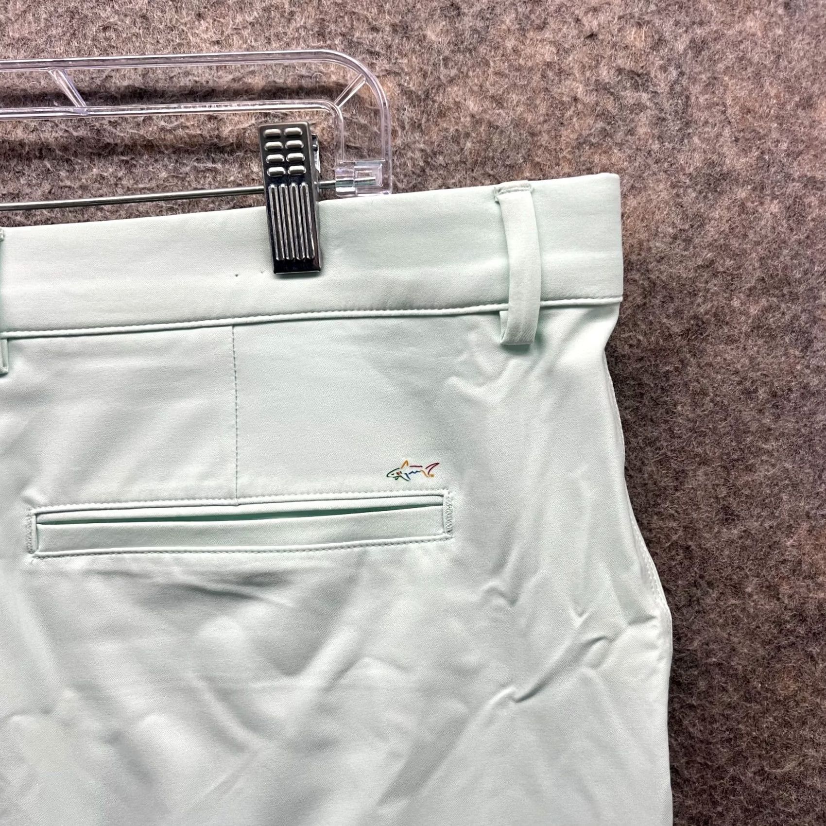 Vintage Greg Norman Shorts Mens 38 Mint Green Lightweight Stretch Polyester Blend Chino Casual Summer Size US 38 / EU 54 - 7 Thumbnail