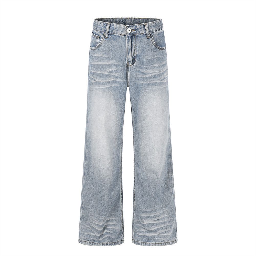 Vintage American Retro Light-Wash Distressed Flared Jeans Size US 32 / EU 48 - 1 Thumbnail