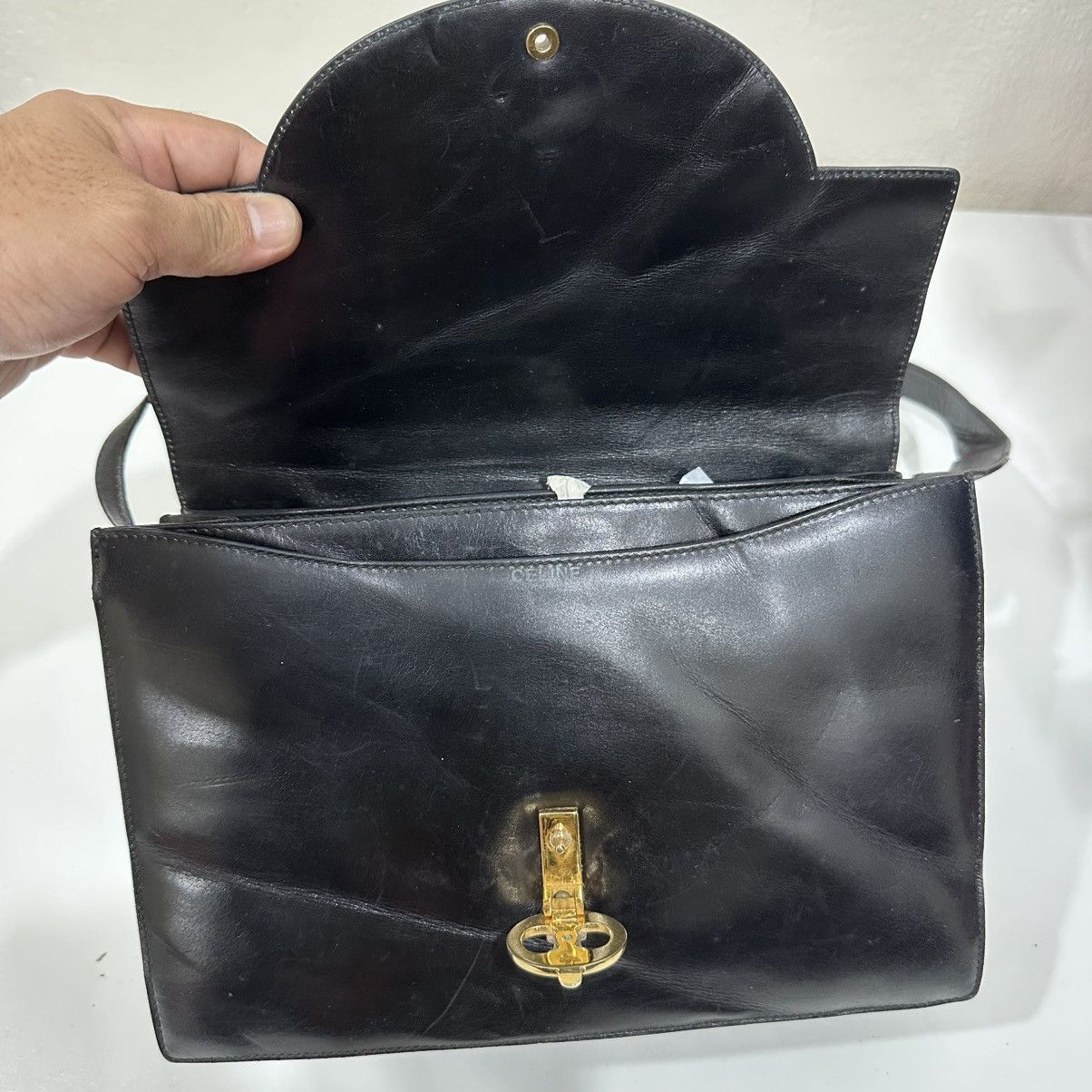 Celine CELINE BOX TRIOMPHE LEATHER SHOULDER BAG Size ONE SIZE - 14 Thumbnail