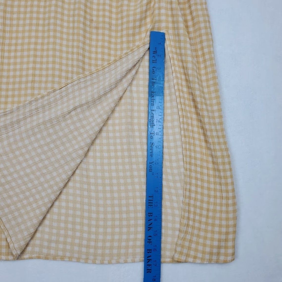 YOKE Promesa Maxi Skirt Orange Gauzy Check Plaid Smocked Yoke SZ S Bohemian Southwestern Long Stretchable Elastic Lined Damaged-Free (Adults) Womens Size 28" / US 6 / IT 42 - 7 Thumbnail