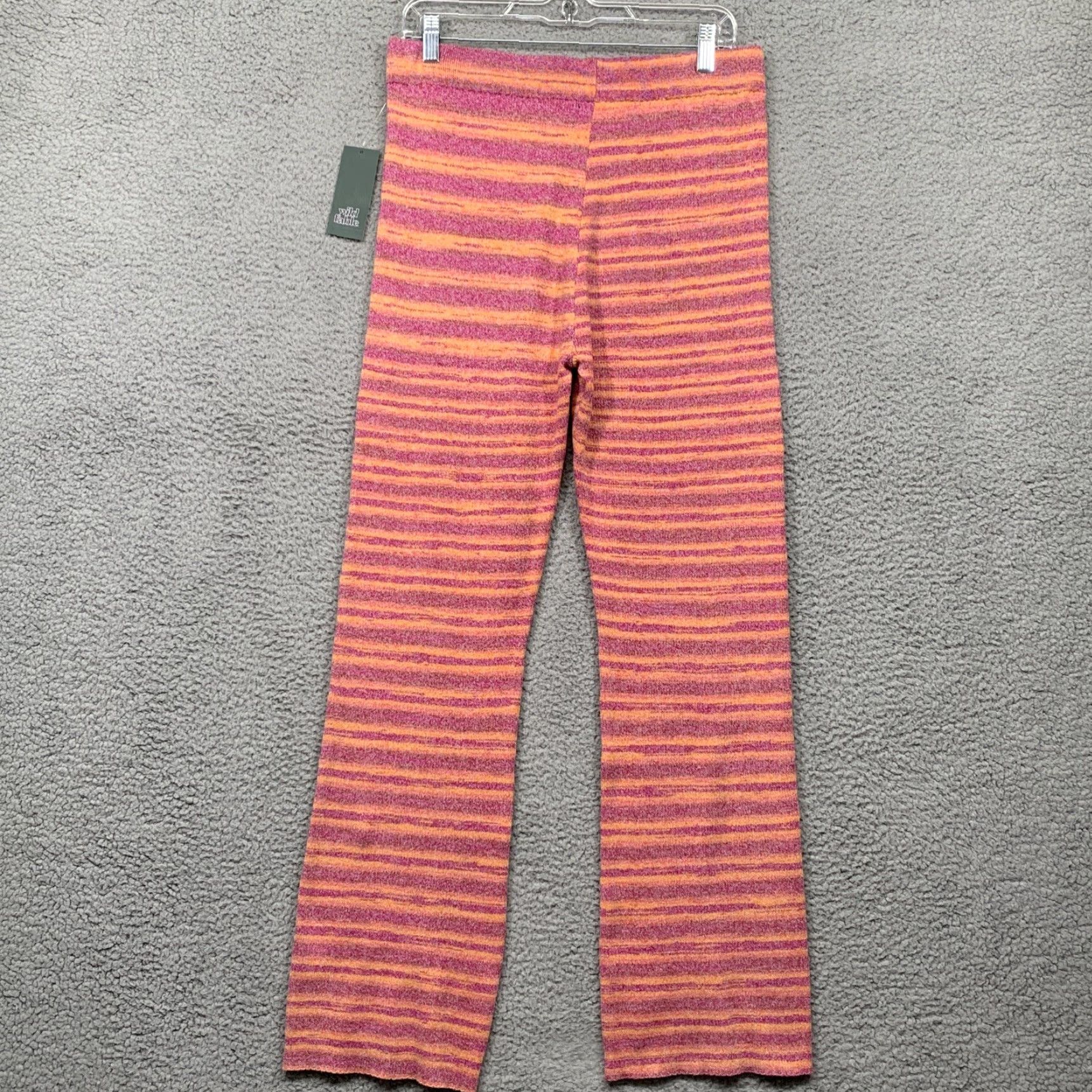 Vintage VINTAGE Wild Fable Pants Teens XL Purple Orange Stripe Knitted Straight Flare Stretch NWT Size 40" / US 18 - 4 Thumbnail