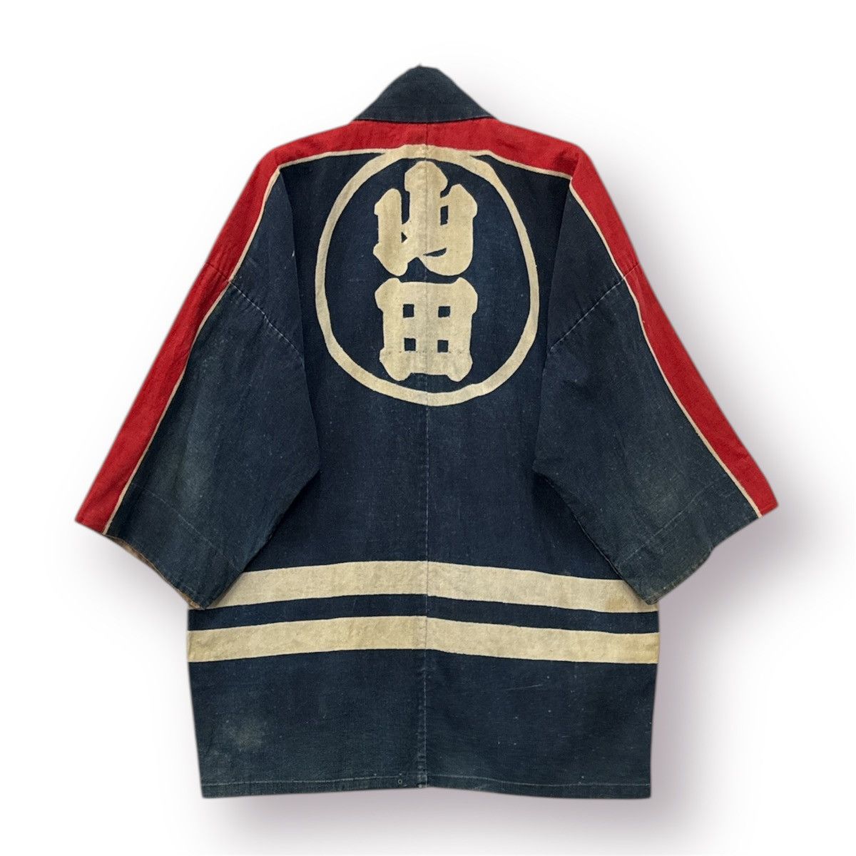 Japanese Brand 🔥 1960s Indigo Japan Fireman Hanten Jacket from Hongo 本郷村 Size US L / EU 52-54 / 3 - 2 Thumbnail