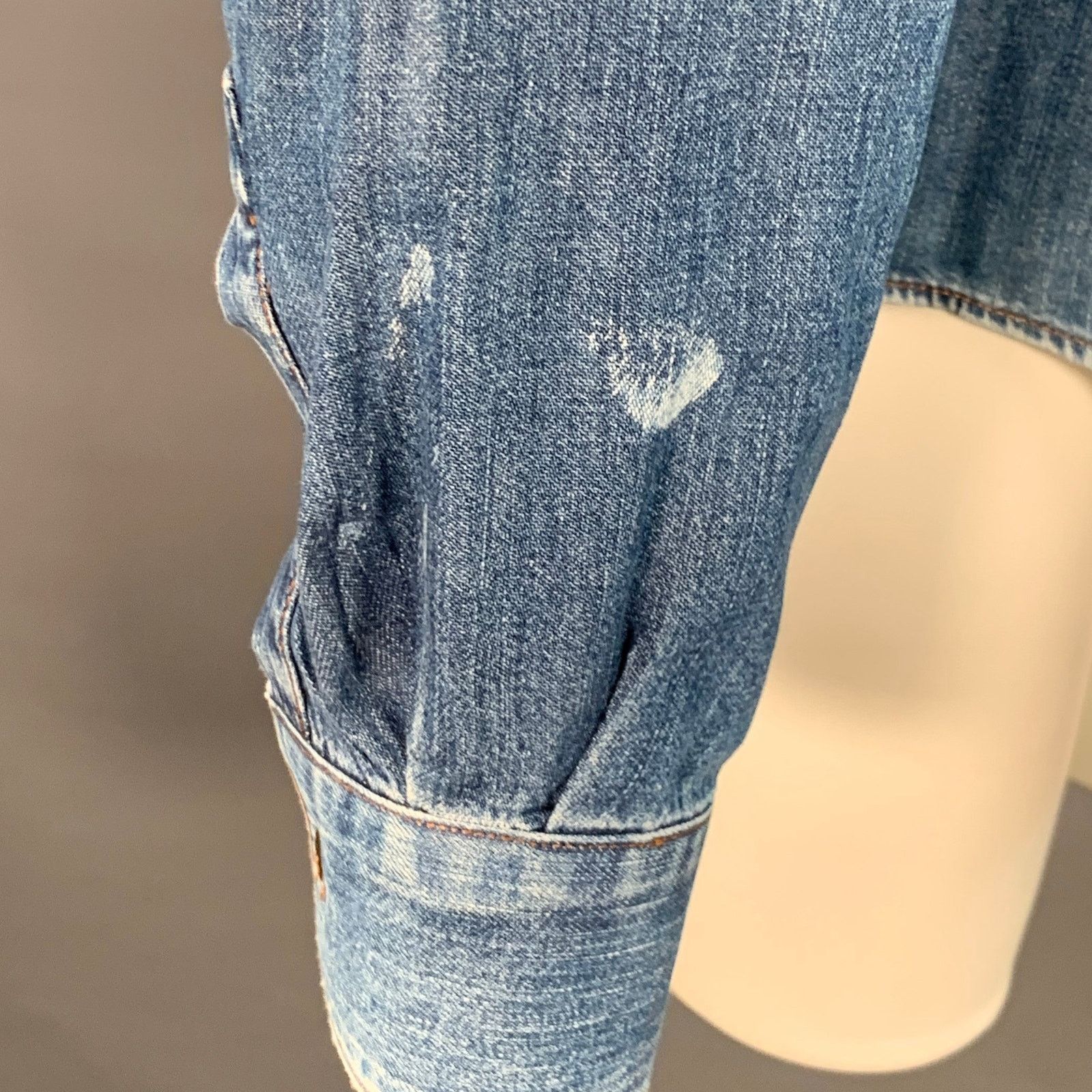 Marithe + Francois Girbaud Vintage Size S Blue Cotton Denim Long Sleeve Shirt Size US S / EU 44-46 / 1 - 5 Thumbnail