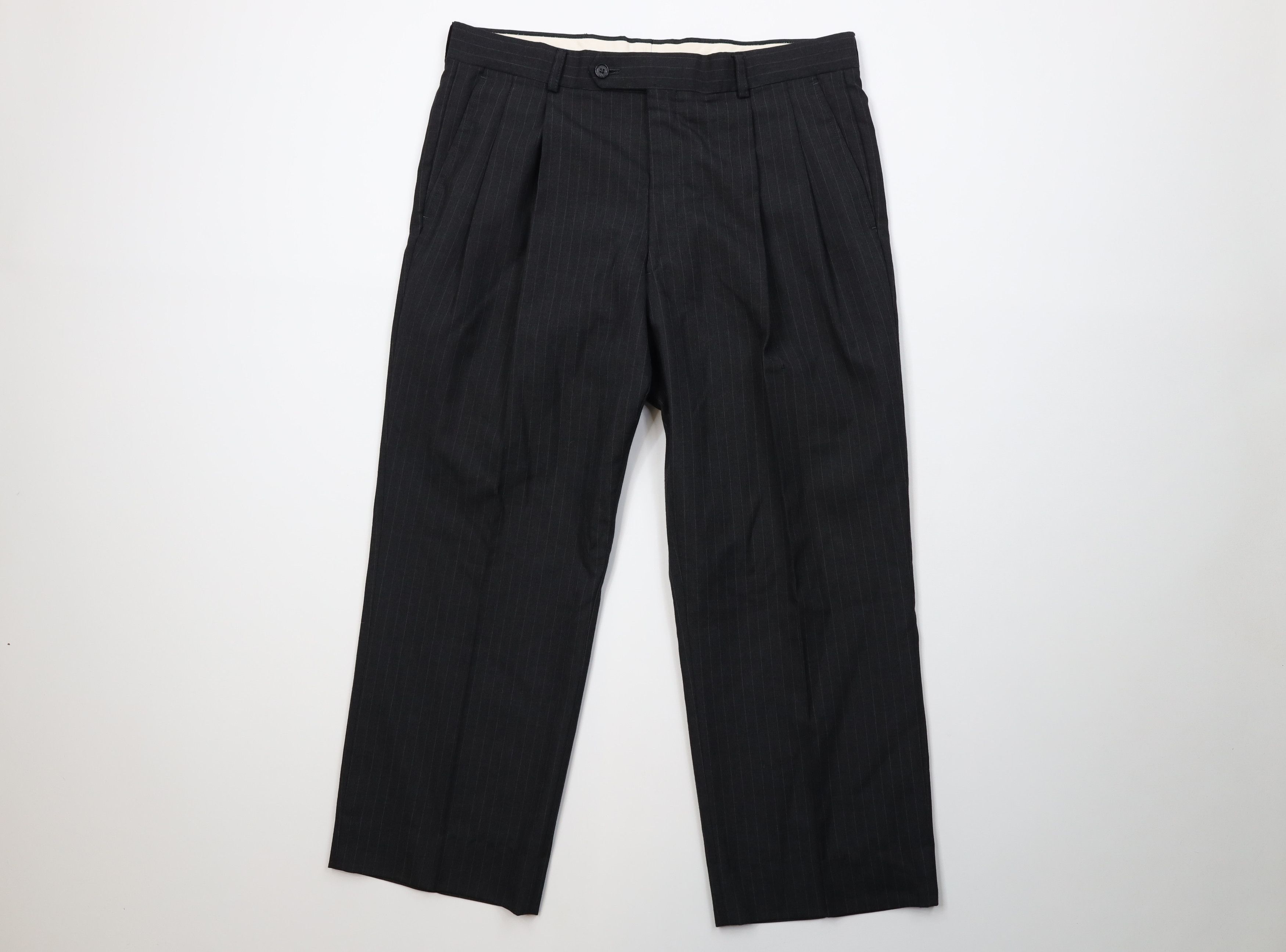Vintage Vintage 90s Streetwear Blend Pinstriped Wide Leg Chino Pants Size US 34 / EU 50 - 1 Thumbnail