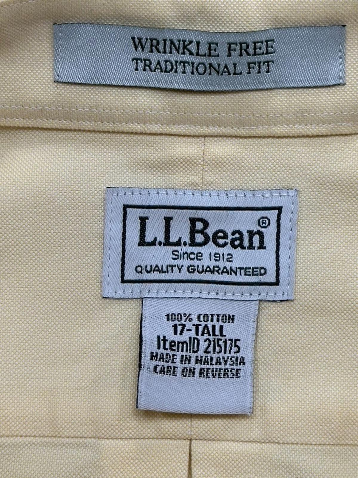 L.L. Bean LL Bean Wrinkle Free Short Sleeve Button Down Yelllow 17 T Size US XL / EU 56 / 4 - 5 Thumbnail
