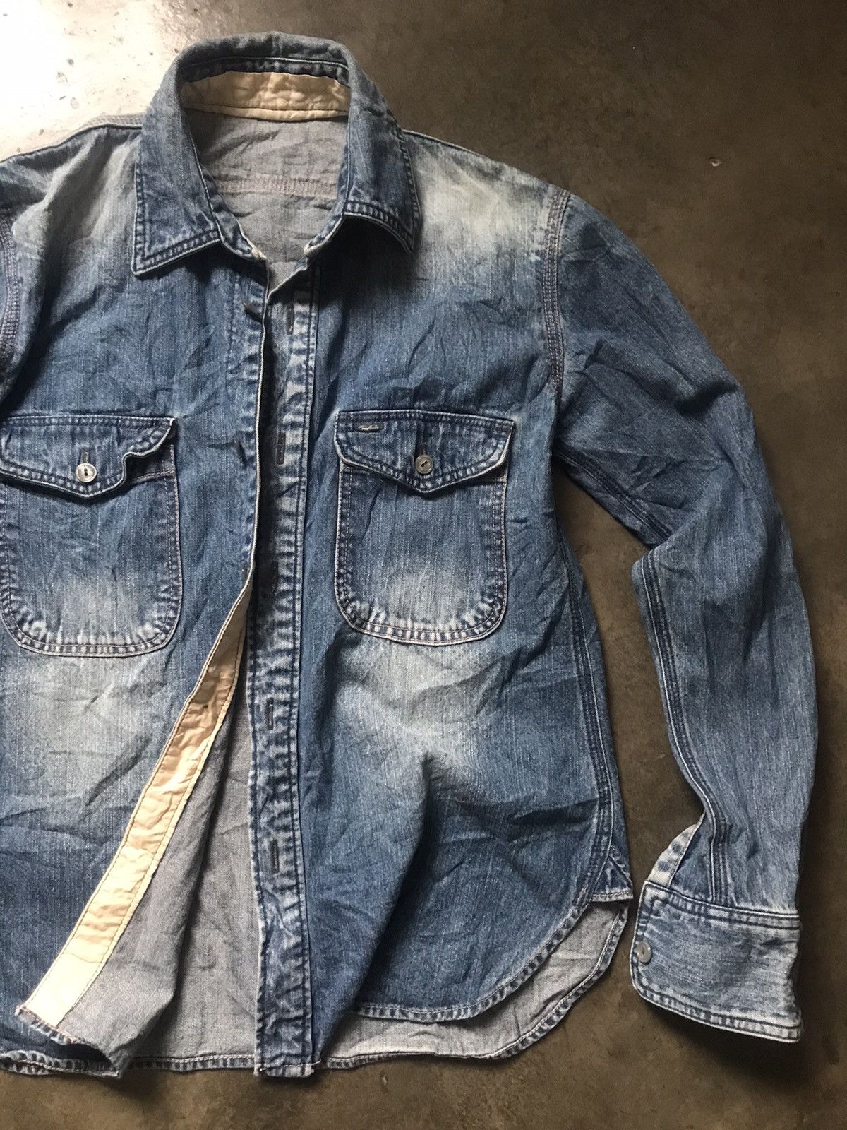 Buzz Rickson's × Indigo Reproduction USN Chambray Work Shirt Size US M / EU 48-50 / 2 - 4 Thumbnail