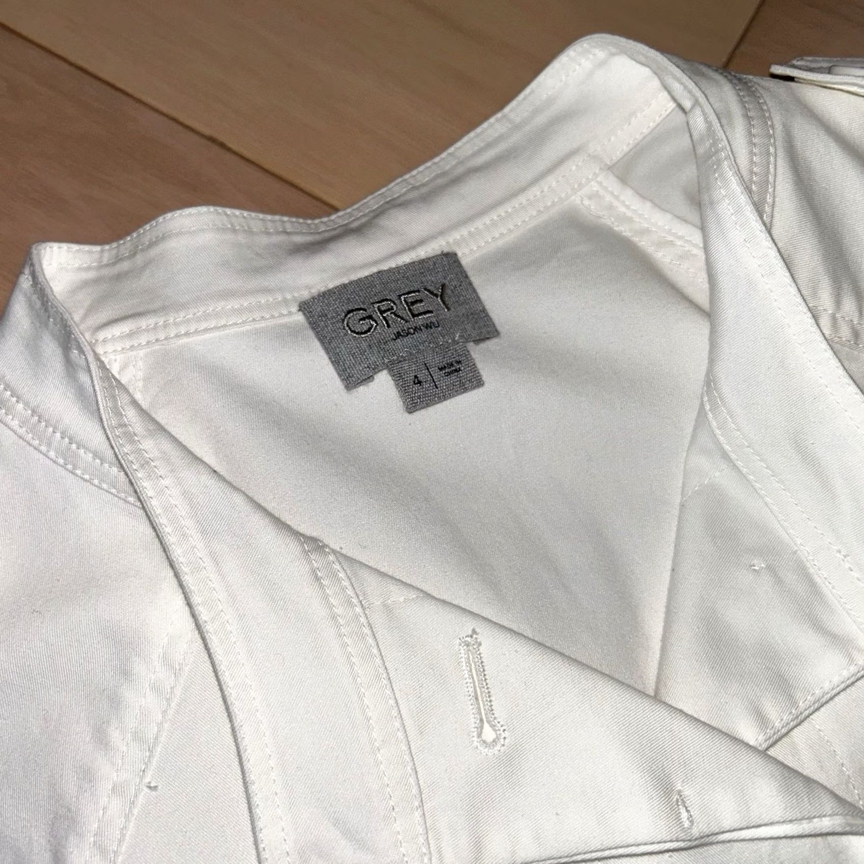 Jason Wu Jason Wu Grey Belted Shift Mini Dress Ivory Short Sleeve Women’s 4 Size 27" / US 4 / IT 40 - 5 Thumbnail