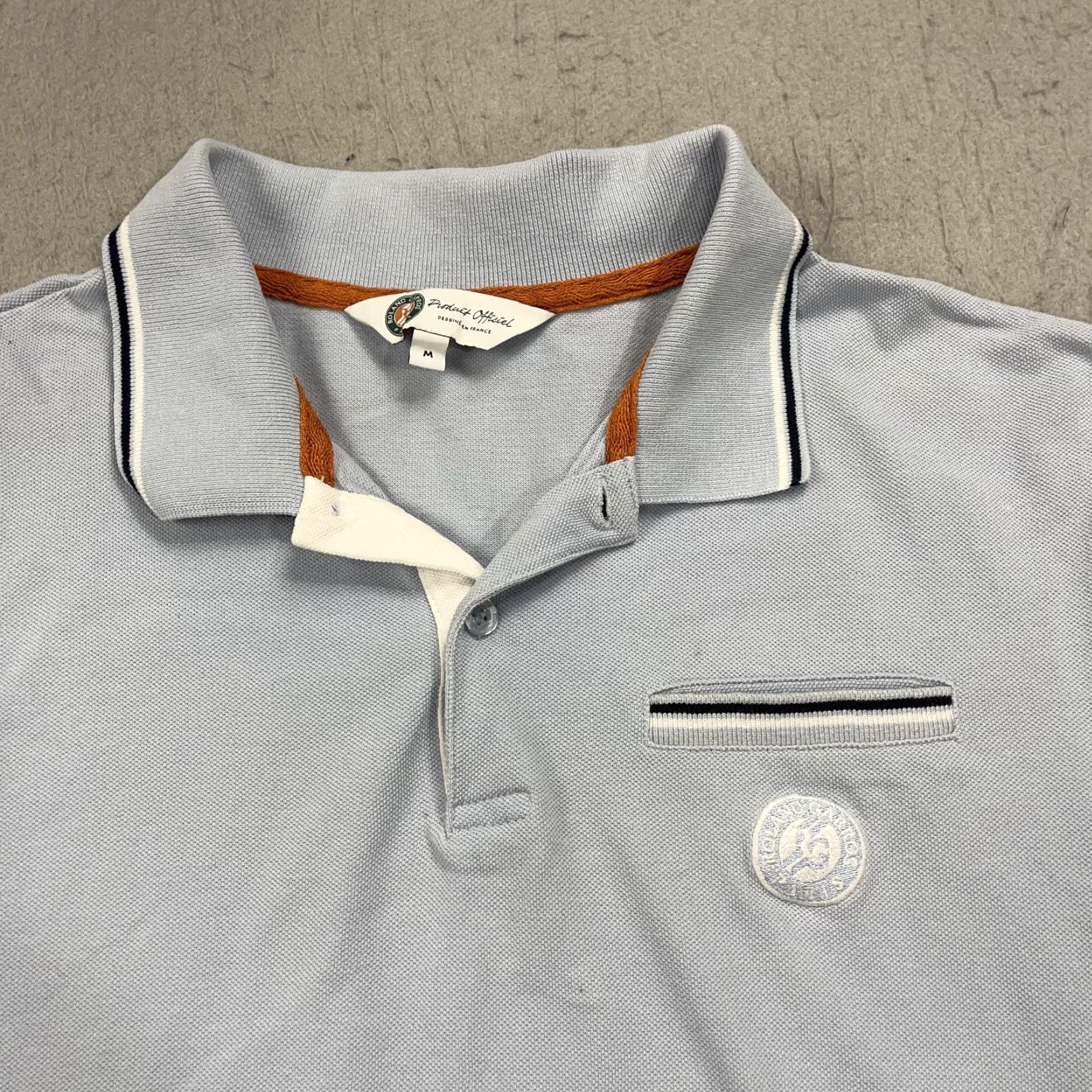 Vintage Roland Garros Polo Shirt Mens Medium Blue Logo Cotton Pique Tennis Shirt Polo M Blue Mens Size US M / EU 48-50 / 2 - 2 Thumbnail
