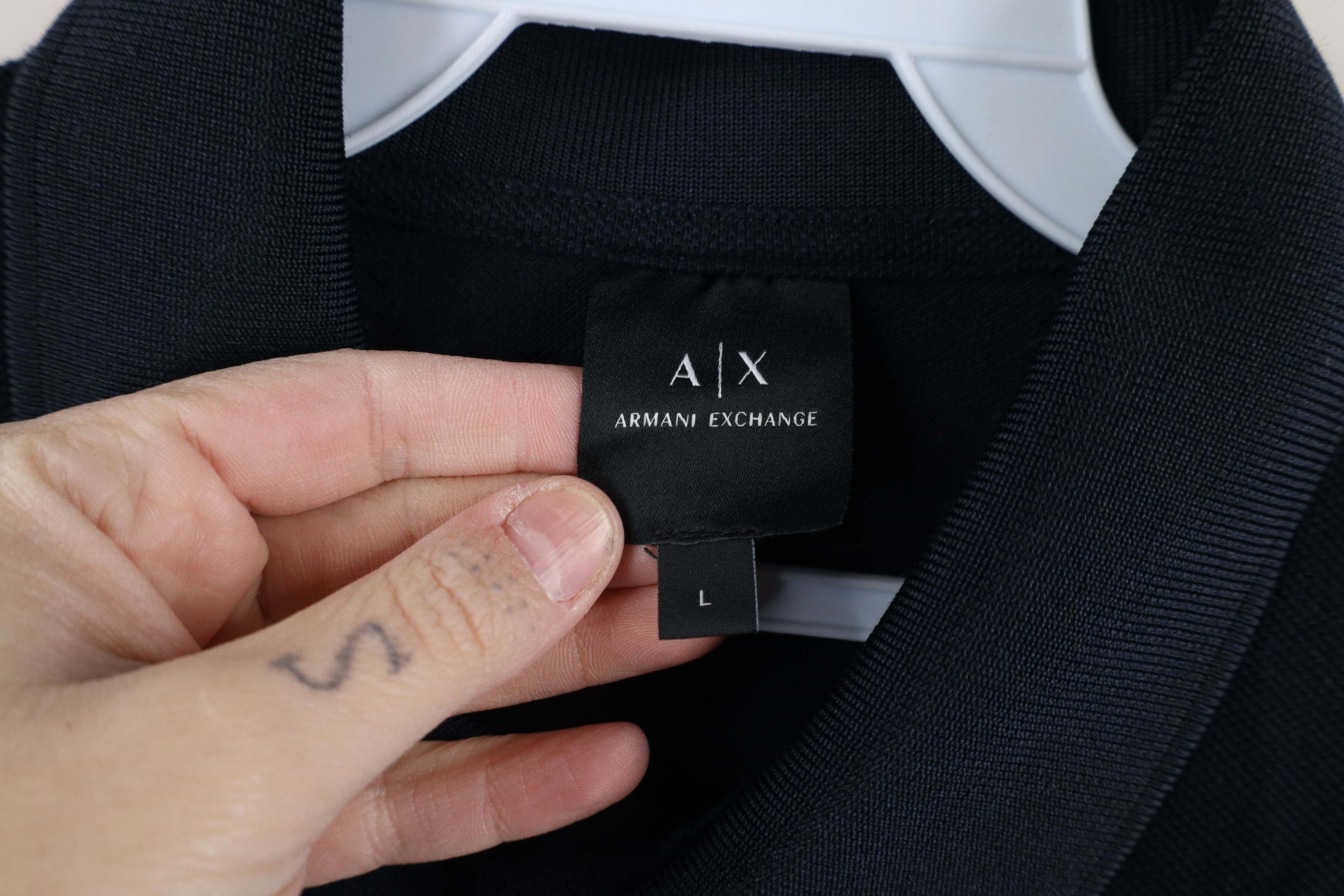 Armani Exchange × Vintage Armani Exchange Monogram Block Collared Polo Shirt Blue Size US L / EU 52-54 / 3 - 7 Thumbnail