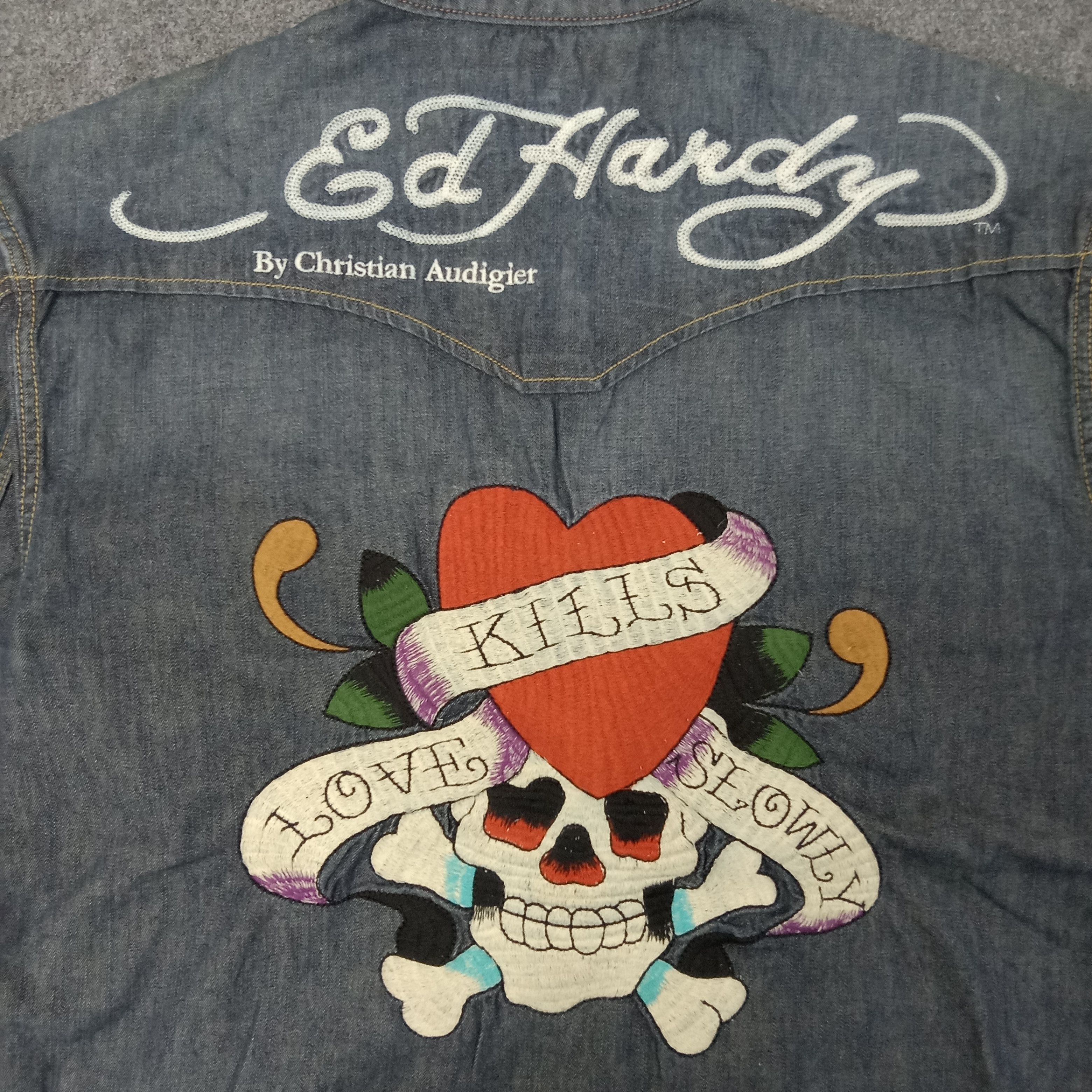 Ed Hardy Ed Hardy by Christian Audigier Shirt Button Up C239N18 Size US XL / EU 56 / 4 - 2 Thumbnail