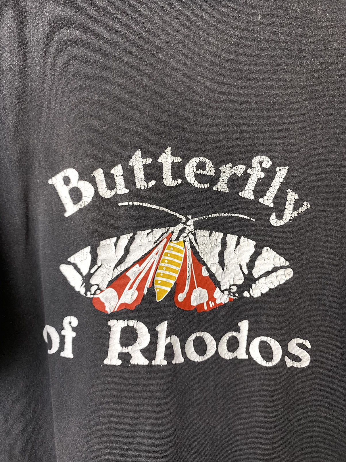 Vintage Vintage 1990’s Butterfly Of Rhodos Sun Faded T Shirt Size US XL / EU 56 / 4 - 3 Thumbnail
