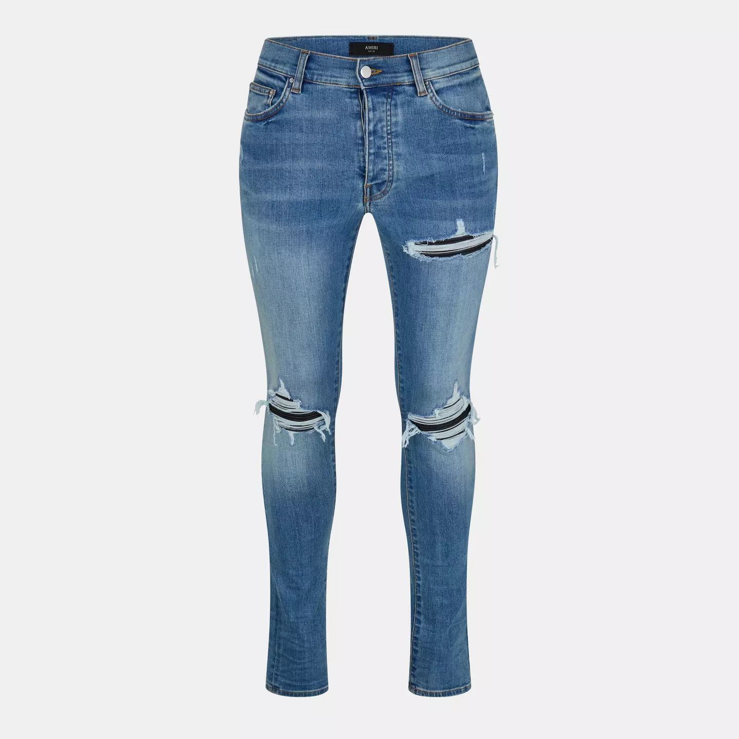 Amiri o1g2r1mq0426 Mx-1 Distressed Jeans in Dark Indigo Size US 30 / EU 46 - 1 Thumbnail