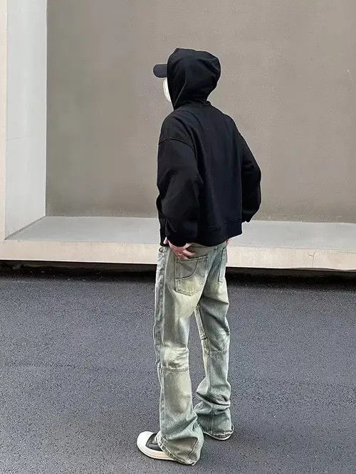 VIBE Retro yellow mud-dyed distressed work jeans Size US 30 / EU 46 - 4 Thumbnail