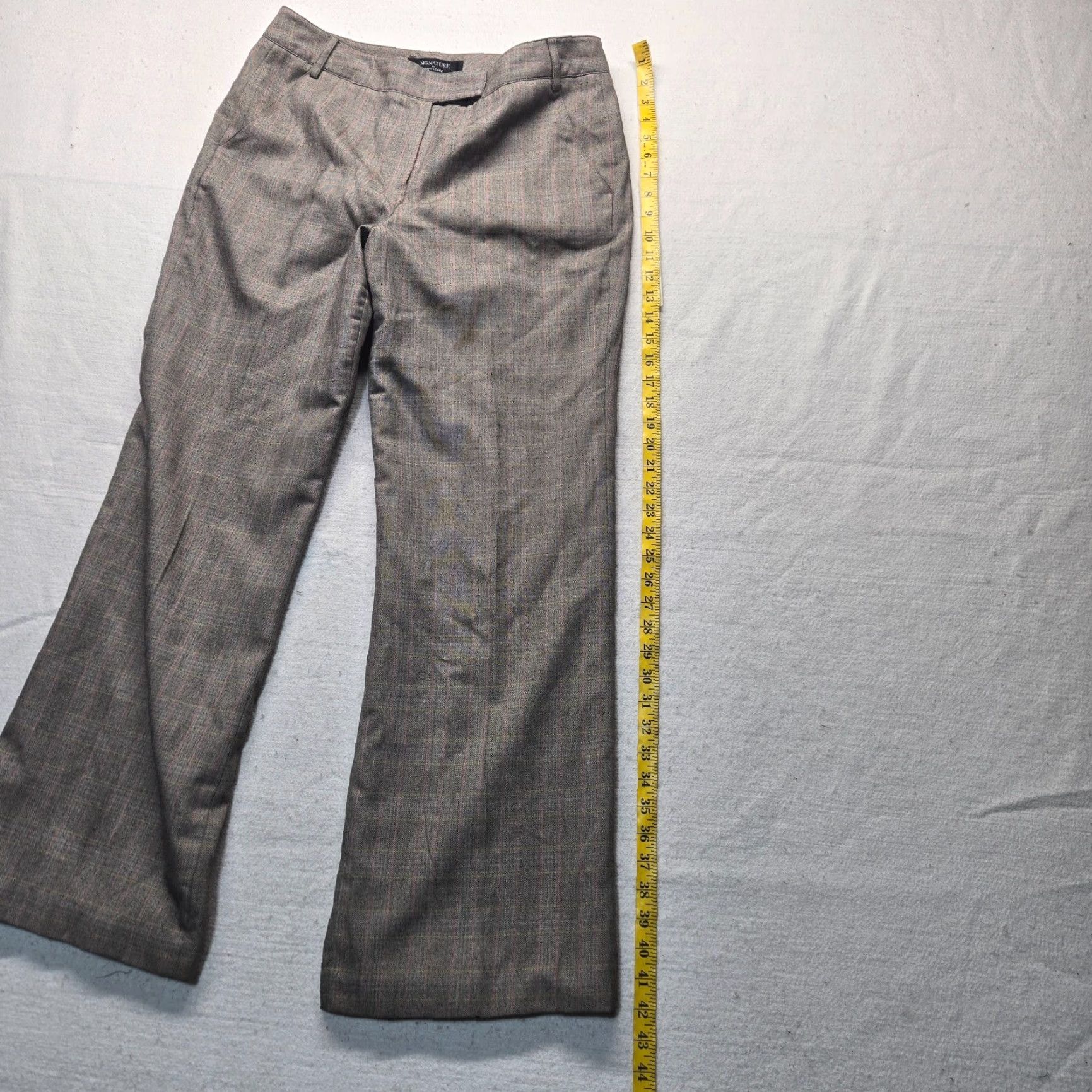 Vintage Larry Levine Signature Pants Gray 12 Women's Pants Regular 12 Gray Striped Business Casual Trouser Hook & Eye Closure Button Tab Closure Women’s 12 Size 34" / US 12 / IT 48 - 7 Thumbnail