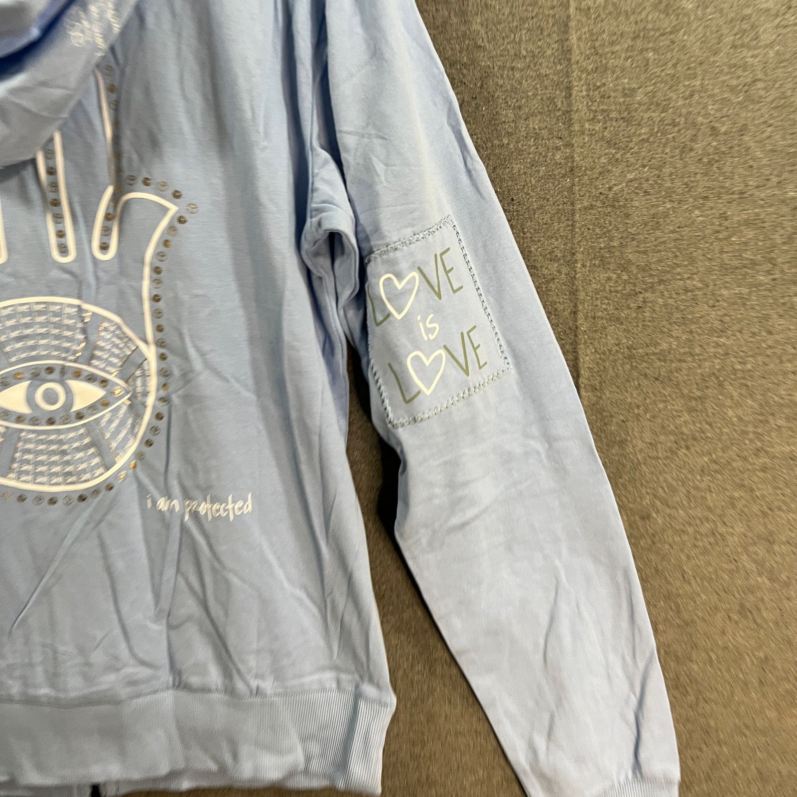 Other Peace Love World Women Hood Full Zip Blue ,Size XS Size XS / US 0-2 / IT 36-38 - 12 Thumbnail