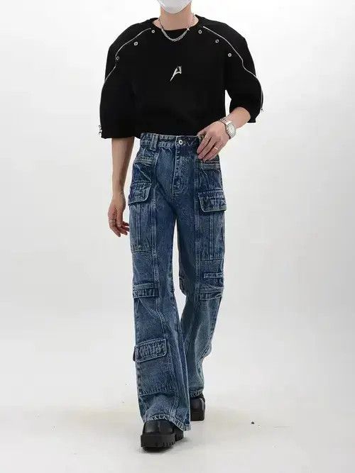 VIBE Micro-flare jeans with retro unique pockets Size US 32 / EU 48 - 4 Thumbnail