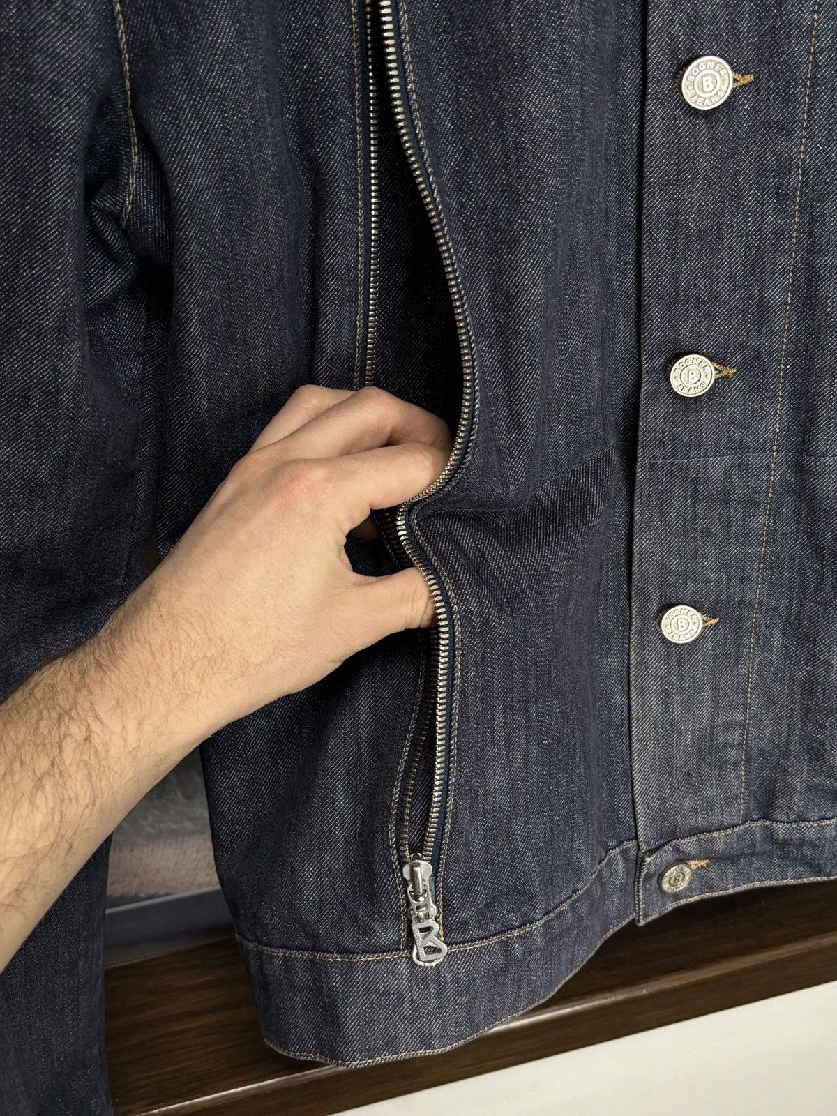 Bogner Bogner Avant Garde Unique Denim Jacket Zippers Vintage Jeans Size US L / EU 52-54 / 3 - 5 Thumbnail