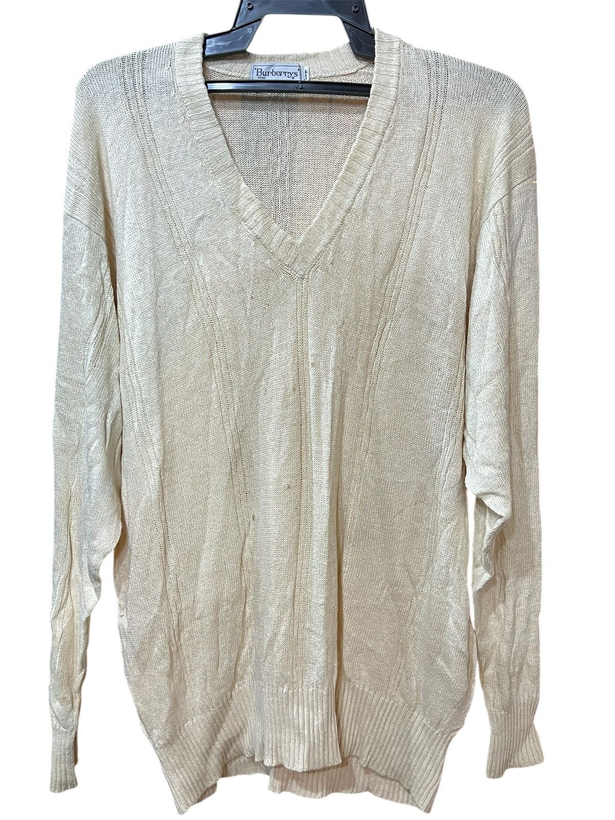 Burberry × Vintage Vintage Burberrys sweater knitwear v neck Size US L / EU 52-54 / 3 - 1 Thumbnail