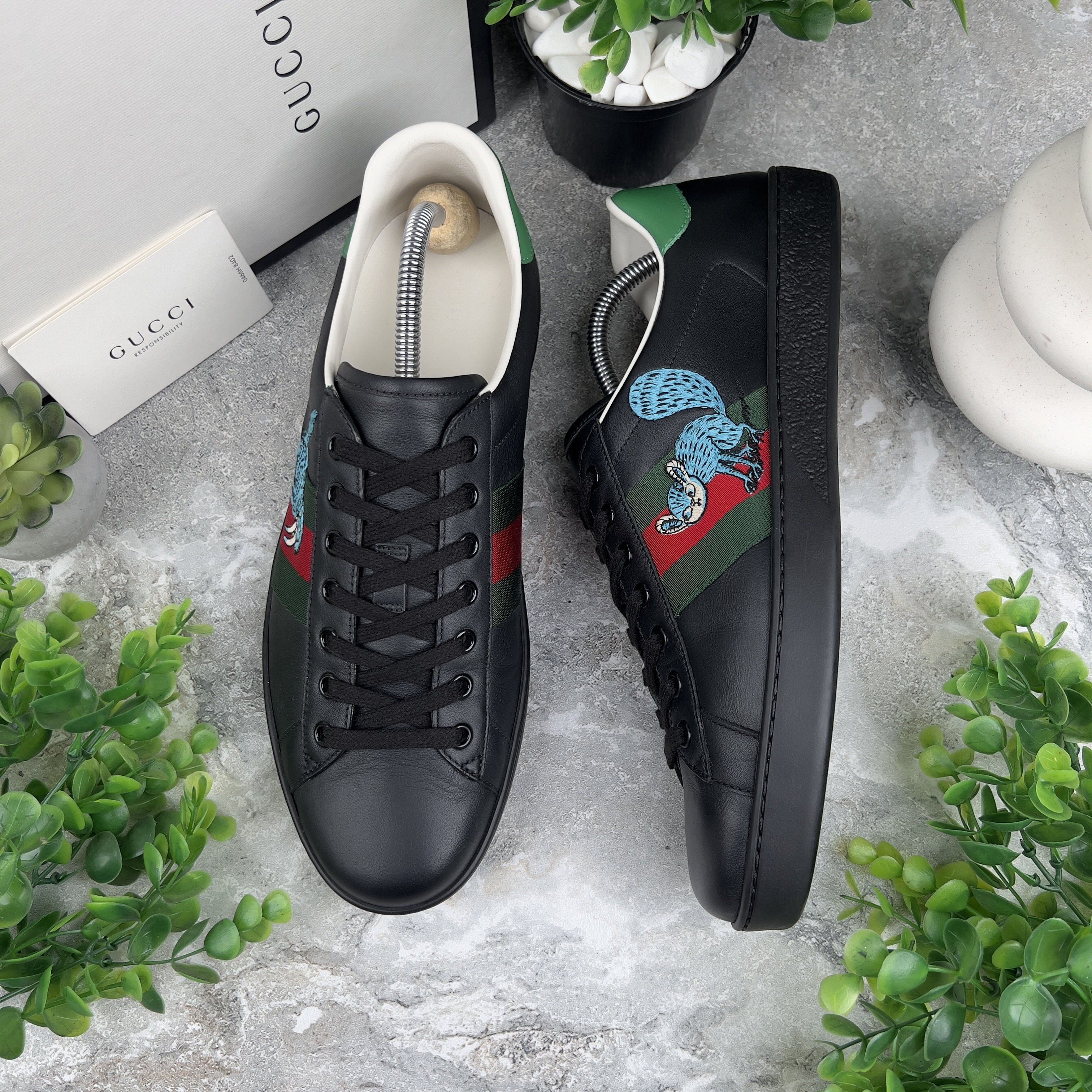 Gucci Ace Sneakers Web Freya Hartas Leather Size US 9.5 / EU 42-43 - 4 Thumbnail