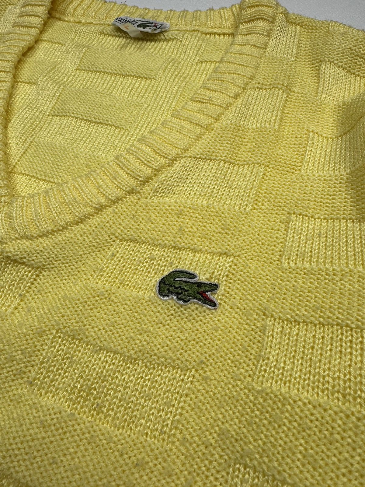 Lacoste Vintage 90s Lacoste V-neck Woman's Sweater Size L / US 10 / IT 46 - 3 Thumbnail