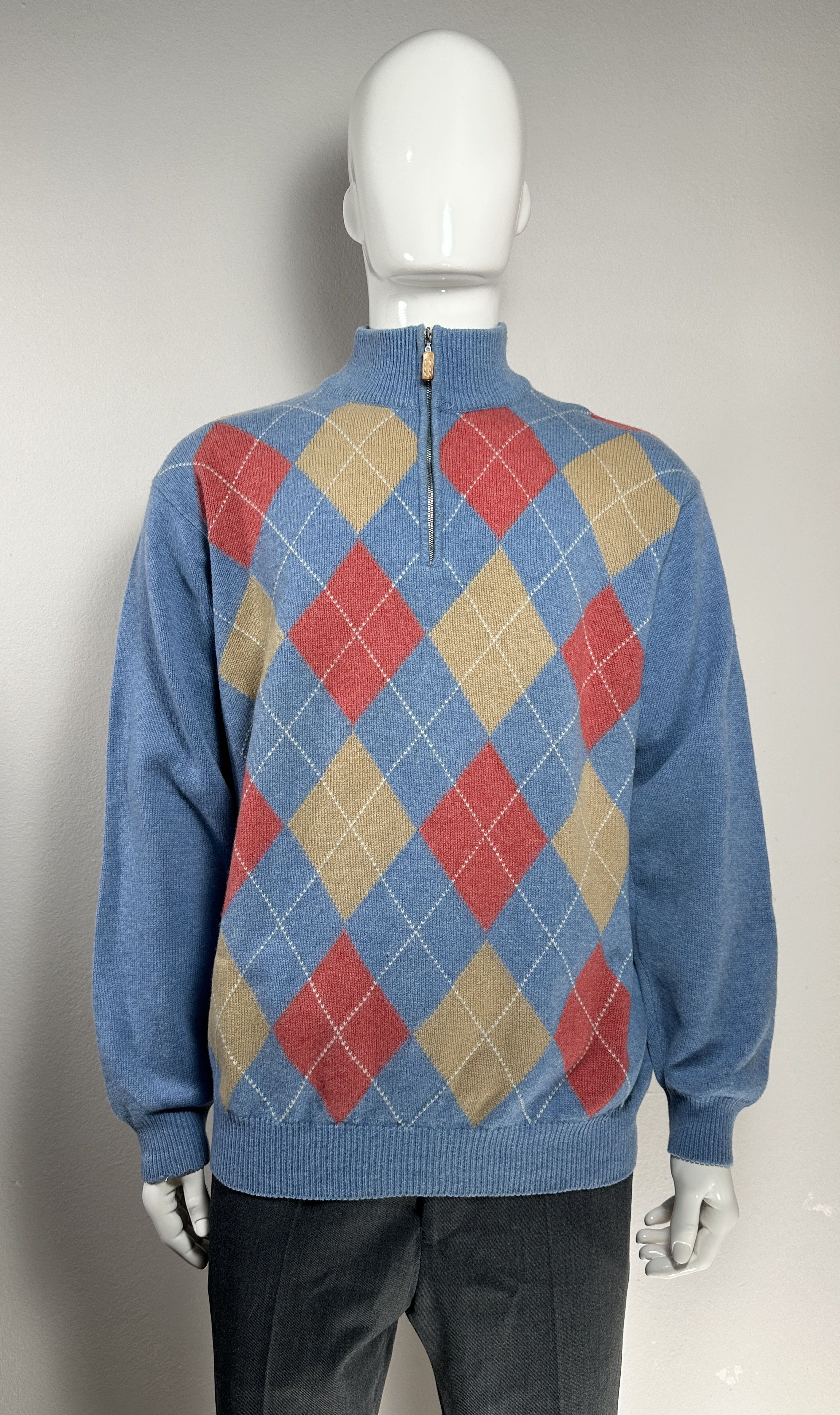 image of Gran Sasso Rhombus Sweater Merino Ultrafine Cashmere, Men's (Size Large)