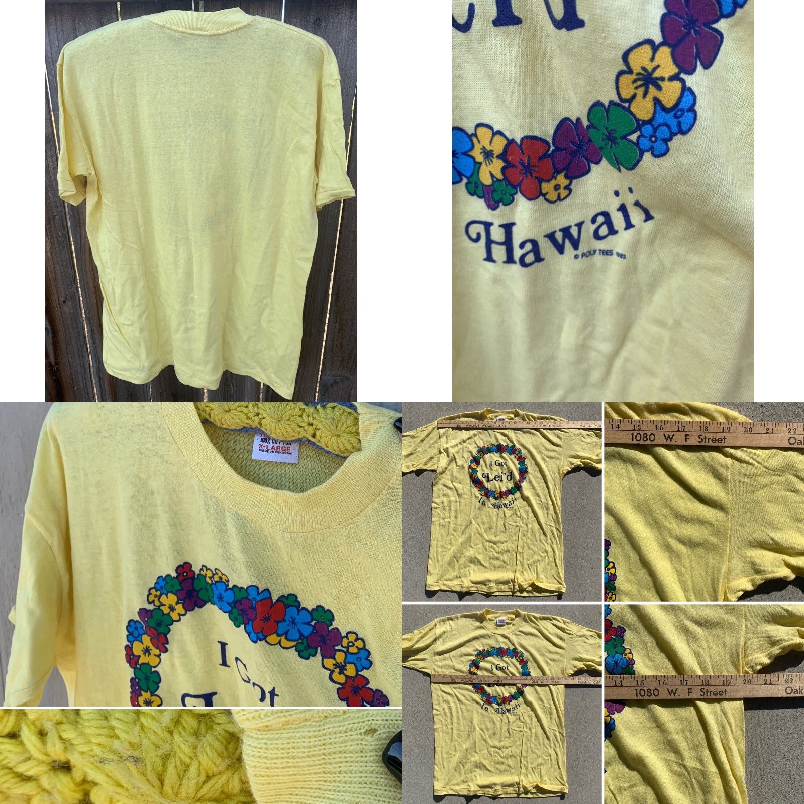 X-LARGE VINTAGE I GOT LEI’D IN HAWAII T-Shirt Poly Tees 1983 size XL single stitch 100% cotton Men T-Shirt Holiday 80s Aloha Hawaiian Size US XL / EU 56 / 4 - 8 Thumbnail