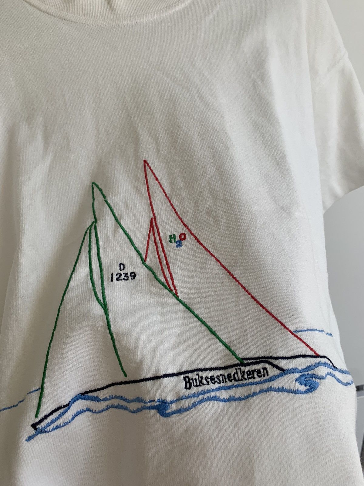 Japanese Brand × Vintage Vintage 90s Buksesnedkerem Yacht Boxy Fit T Shirt Size US M / EU 48-50 / 2 - 4 Thumbnail