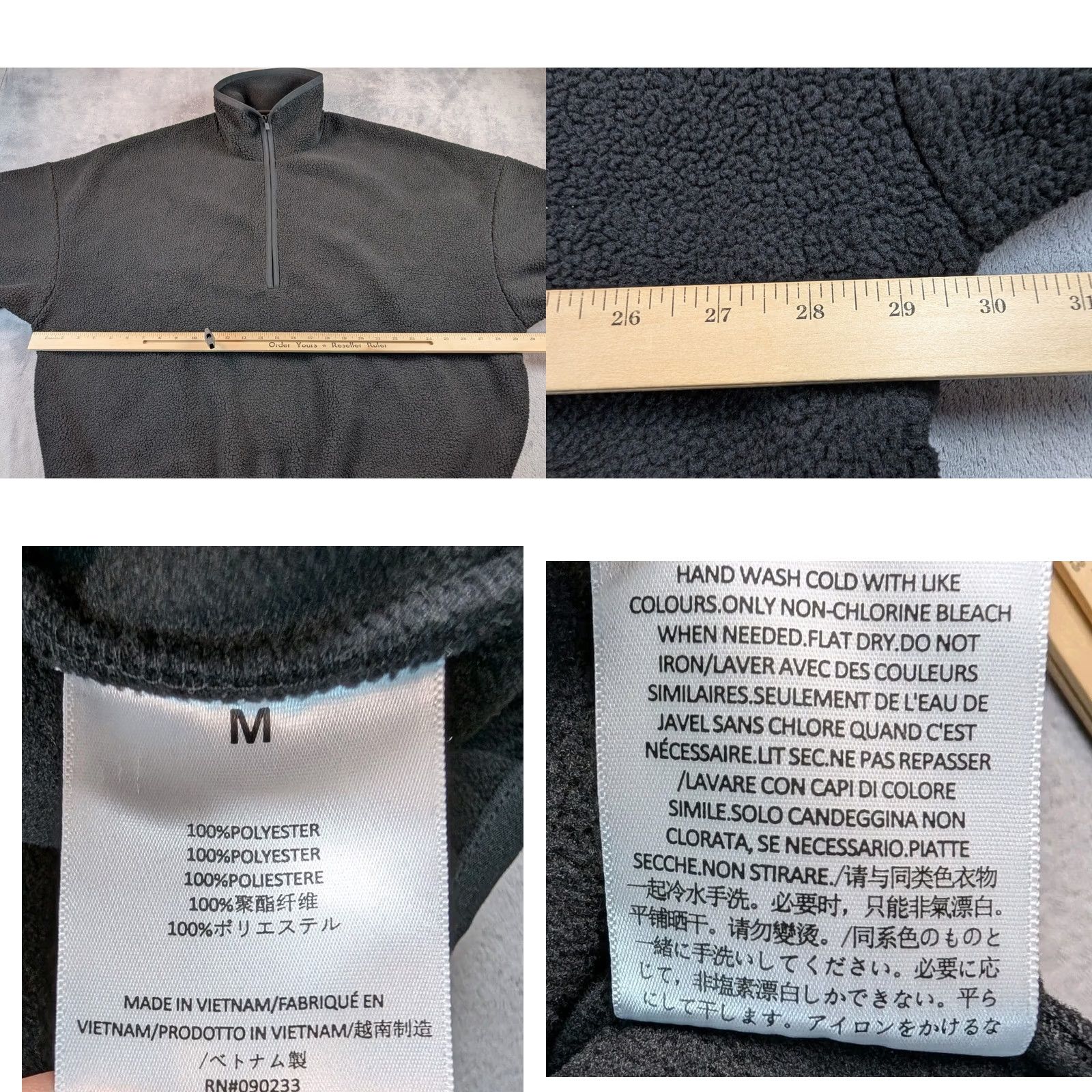 Essentials Essentials Fear Of God Black 1/4 Zip Oversized Pullover Sweatshirt M Black Logo Zipper City Street Urban Mens Size US M / EU 48-50 / 2 - 10 Thumbnail