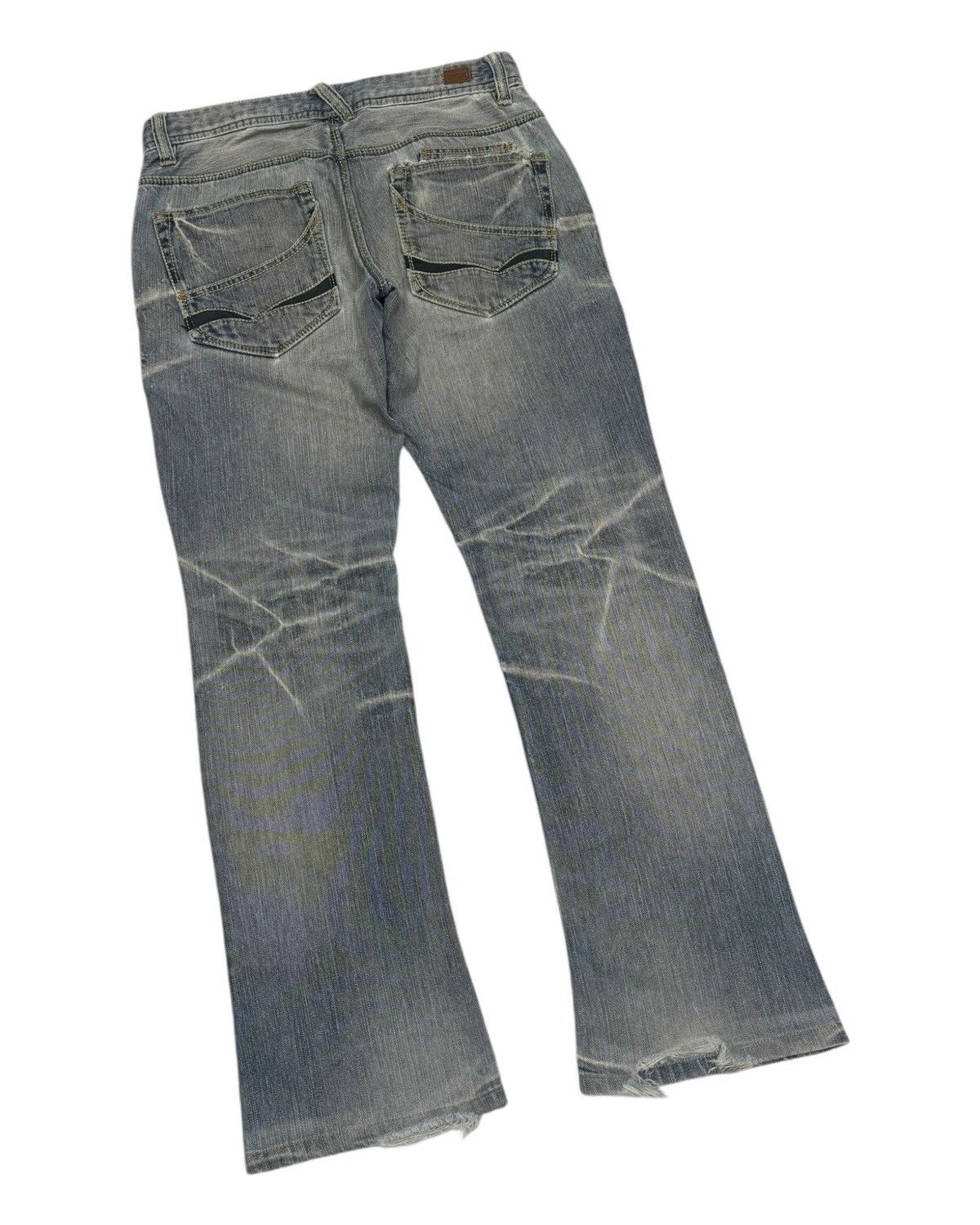 Obelisk 🔥NICOLE CLUB FOR MEN FLARE JEANS DISTRESSED DENIM Size US 32 / EU 48 - 4 Thumbnail