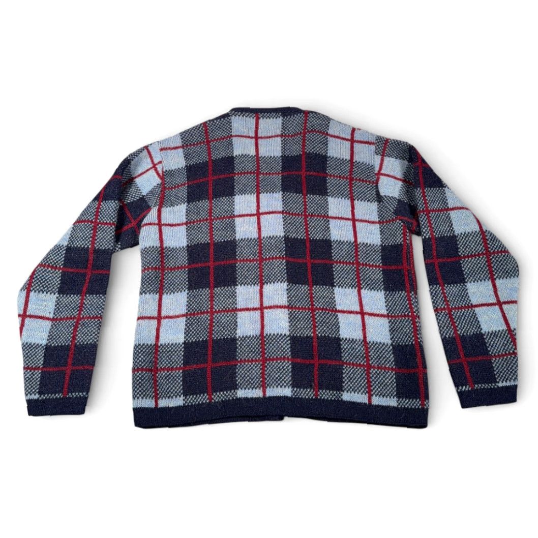 Vintage VINTAGE Scottish Isle Sweater Cardigan Mens Blue Plaid 60s Mohair Wool (orlon) Adult M Size Size US M / EU 48-50 / 2 - 3 Thumbnail