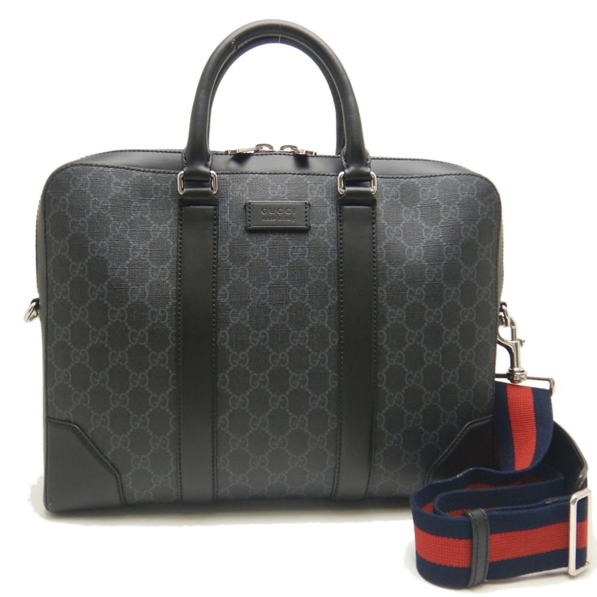 GUCCI 474135 Bag GG Supreme Canvas Black 252813