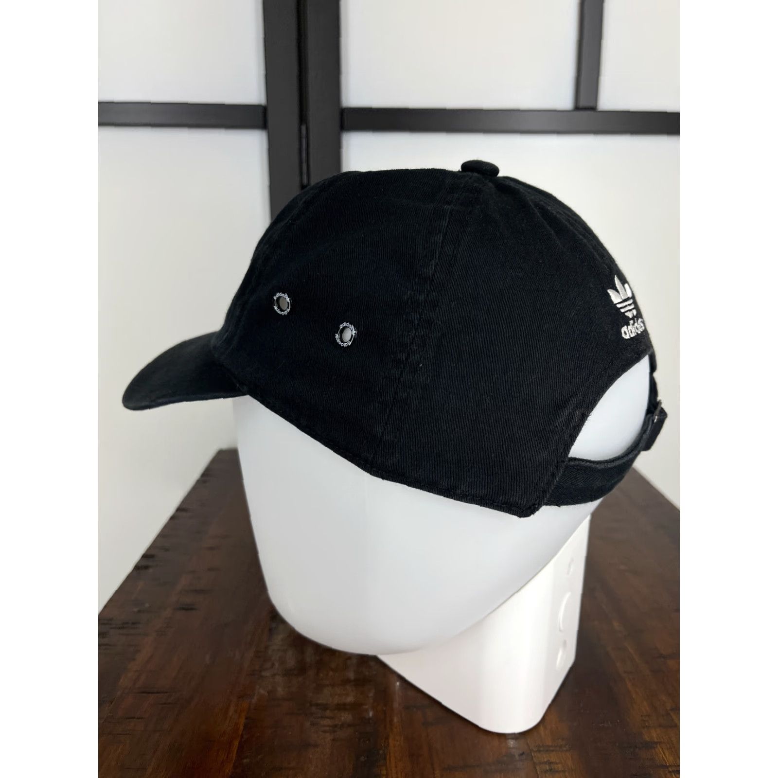 Adidas Adidas Hat Cap Strap Back Adult One Size Black Cotton Embroidered 3 Stripe Twill Size ONE SIZE - 5 Thumbnail