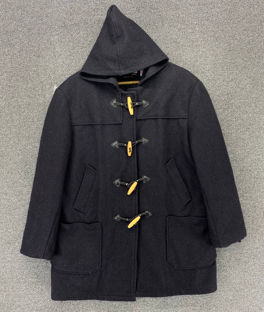 Vintage Schott Hoodie Duffle Coat Wool Long Jacket