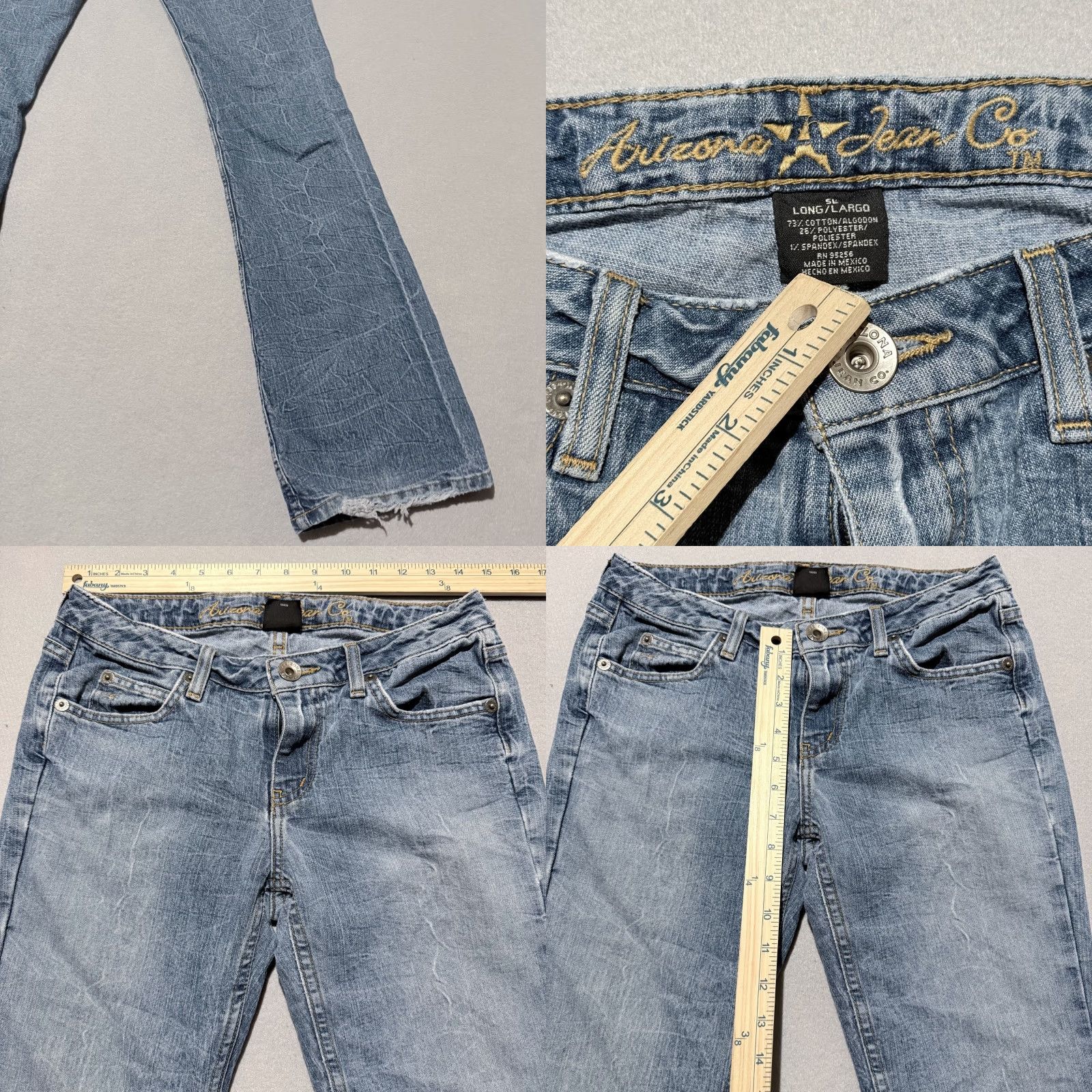 Vintage VINTAGE Arizona Jean Co Flare Jeans Women Blue Low Rise 5 Pocket Denim Stretch 90s Y2K Womens Size 27" / US 4 / IT 40 - 8 Thumbnail
